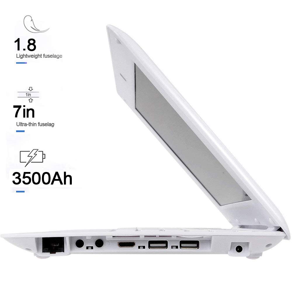 10.1 Inch Ultra Thin Laptop - Quad Core Windows 10 Computer with HD Graphics, 2GB RAM, 32GB Storage, 1.92GHz, USB 2.0, WiFi, Bluetooth & HDMI - IPS Display Notebook (White) | Perfect for Home Office, Online Classes & Travel Use