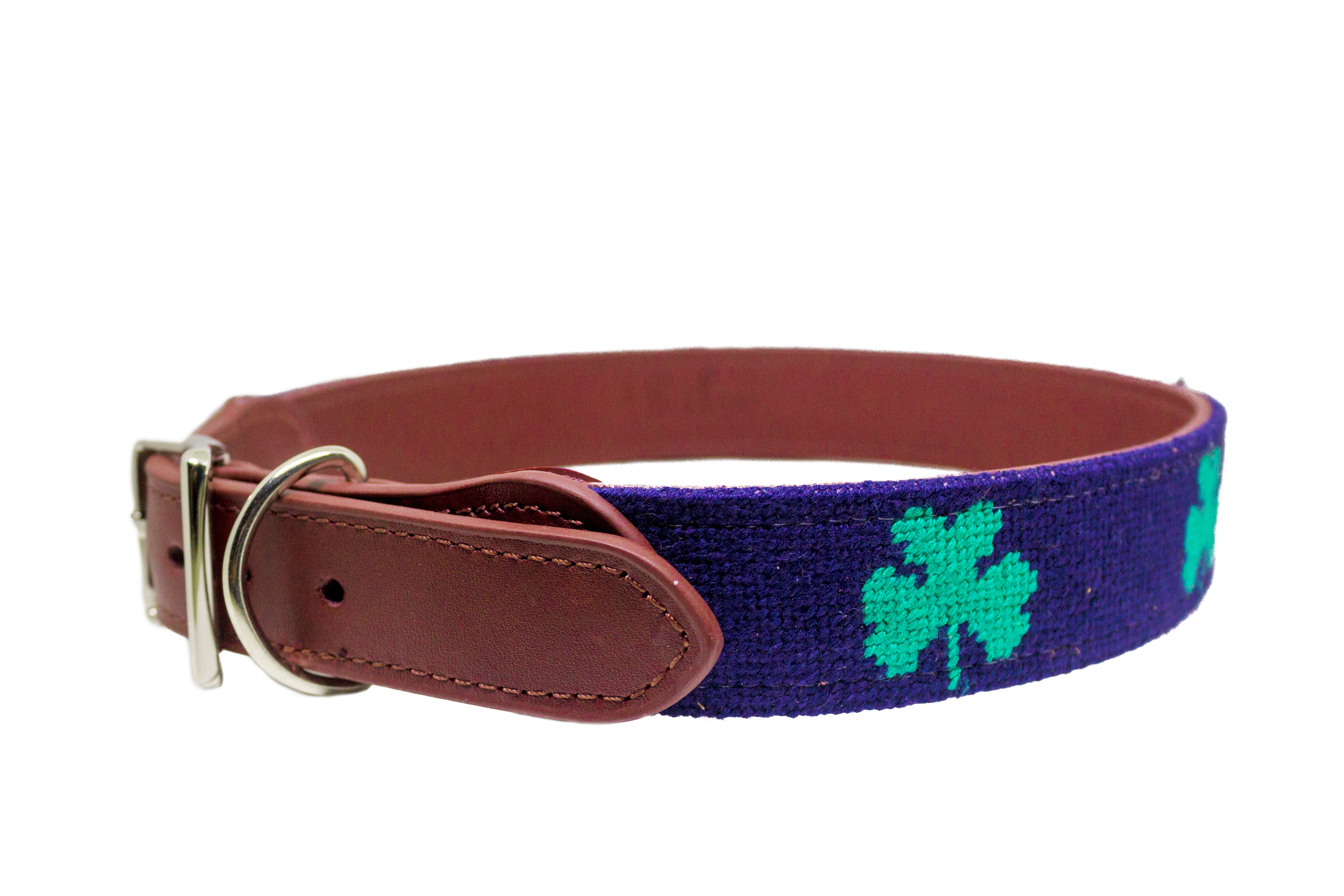 Premium SHAMROCK Needlepoint Dog Collar™ - Handmade Irish Design, Adjustable & Durable Pet Accessory for Small to Medium Dogs - Perfect for St. Patrick's Day, Walks & Special Occasions