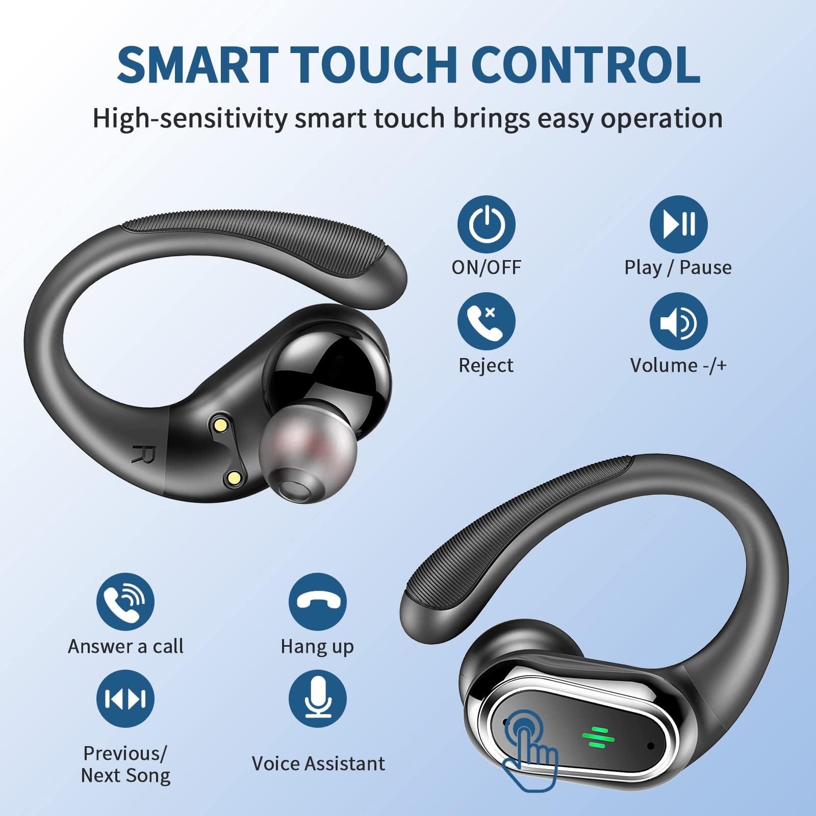Wireless Bluetooth 5.4 Earbuds with Noise Canceling - 50H Playtime, IP7 Waterproof for Running & Workout