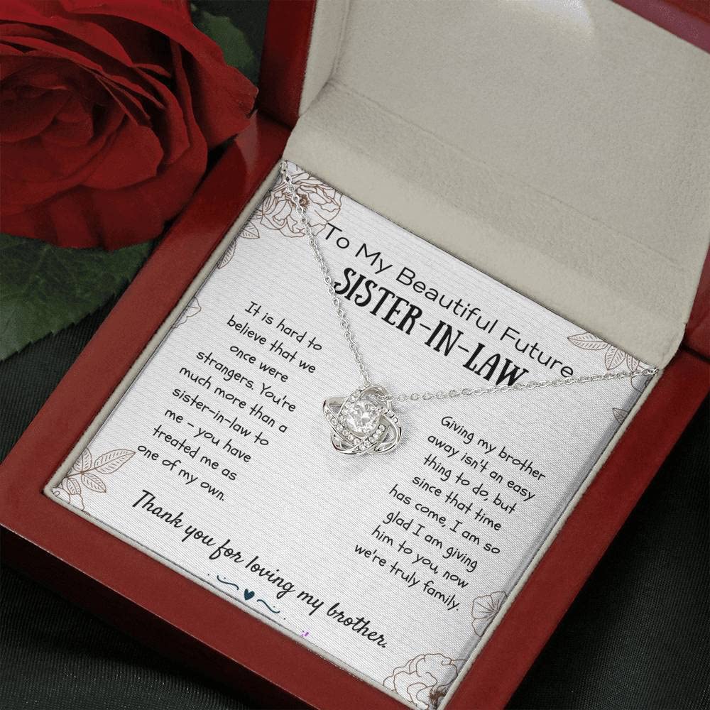 Love Knot Necklace for Sister-in-Law - Personalized Jewelry Gift for Future Sister-in-Law, Bonus Sister, Bride & Wedding - Perfect for Anniversaries, Birthdays & Special Occasions