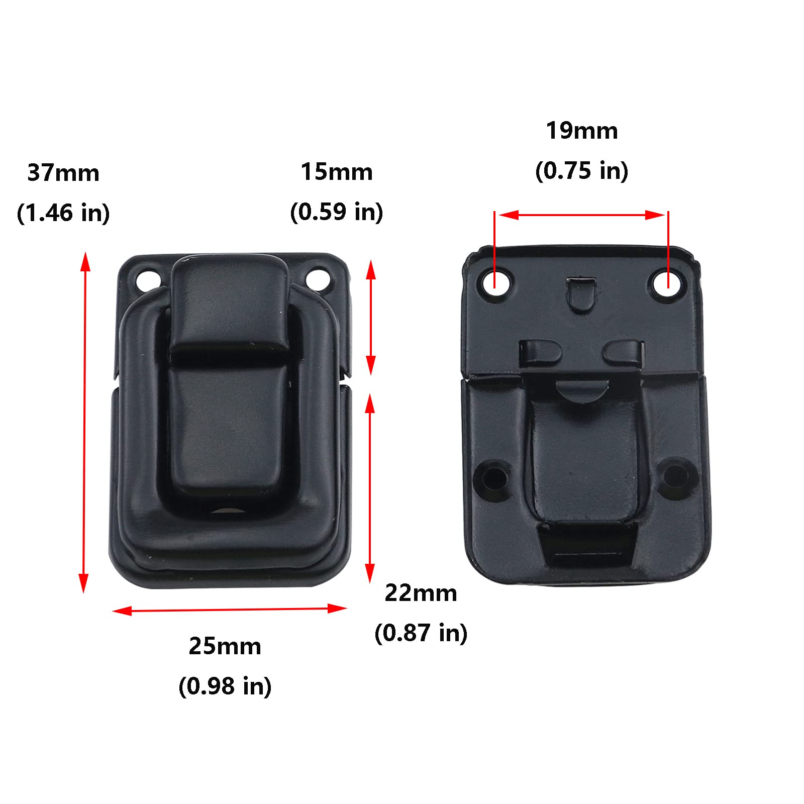 Antrader 24 Pack Black Mini Hasp Latch Lock 1.5