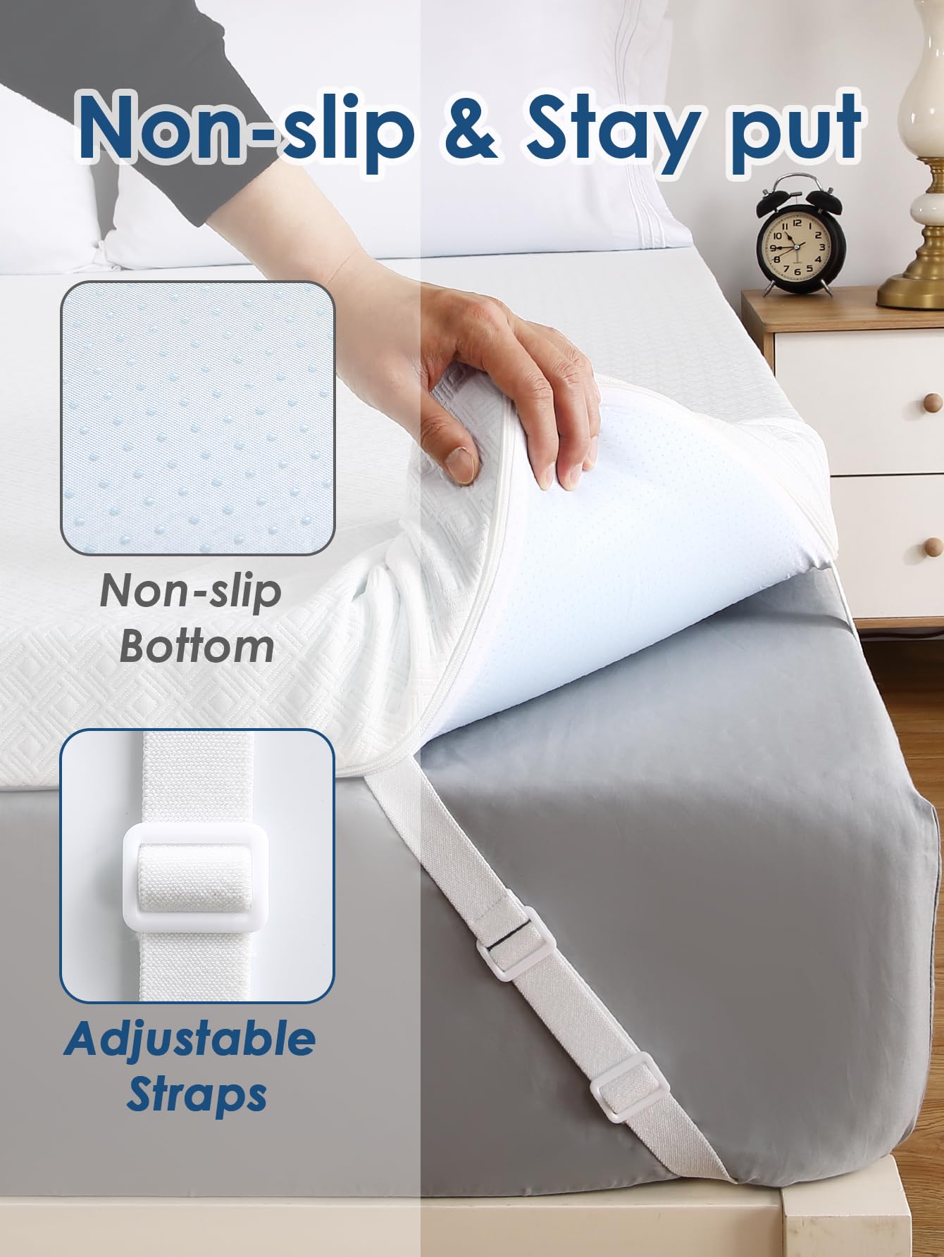GARVEE 3 Inch King Size Memory Foam Mattress Topper - Cooling Gel Infused, Premium Soft & Breathable, Non-Slip Design with Removable Washable Cover, CertiPUR-US Certified - Perfect for Hot Sleepers, Back Pain Relief & Guest Bed Comfort