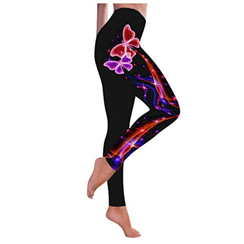 JPOQW Women's High Waist Yoga Pants with Butterfly Print - Tummy Control Workout Leggings for Running, Jogging & Athletic Activities | Perfect for Gym, Yoga & Casual Wear