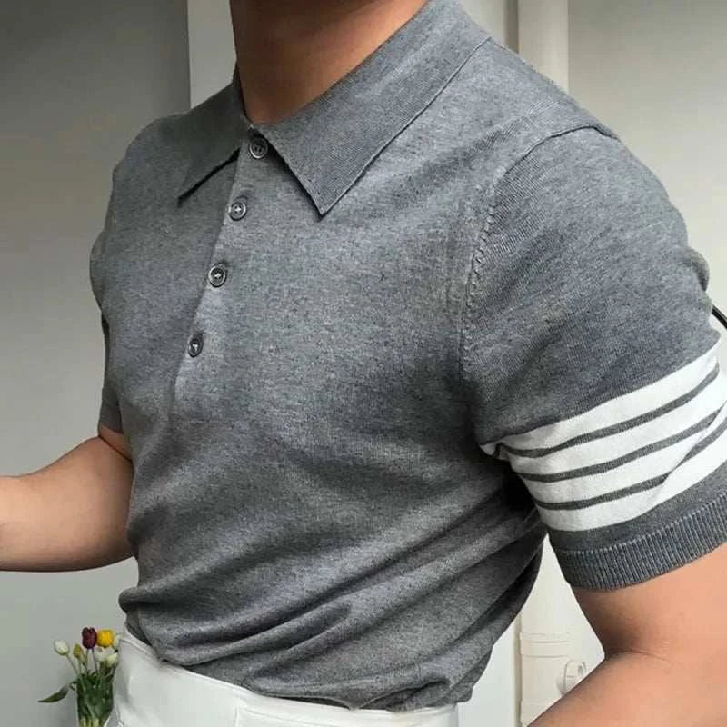 Men's Slim Fit Polo Shirt - Breathable Summer Casual T-Shirt for Outdoor Activities & Daily Wear