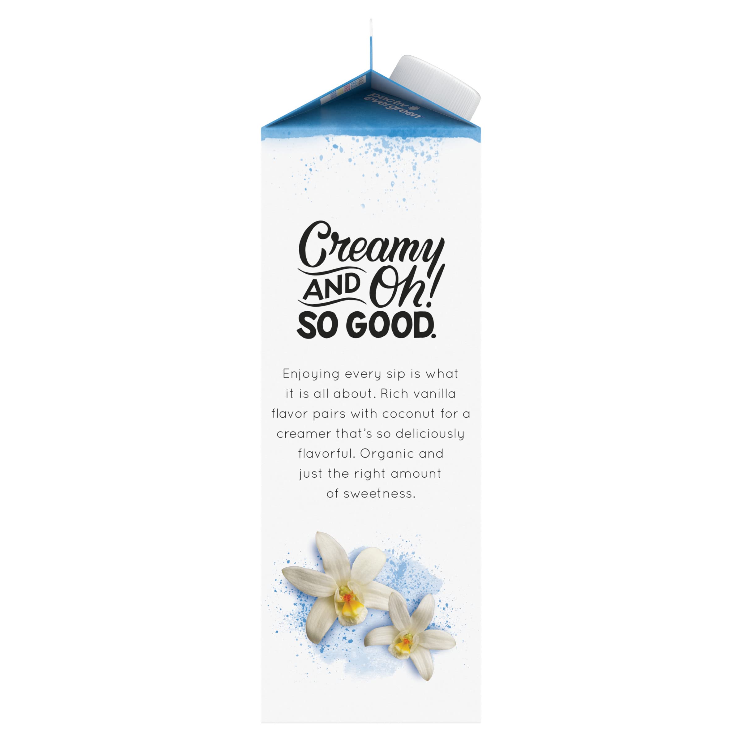 So Delicious Dairy Free Coconut Milk Creamer - French Vanilla Flavor, Vegan, Organic, Non-GMO, Plant-Based Coffee Creamer, 32 FL OZ Carton - Perfect for Coffee, Tea, Smoothies & Baking