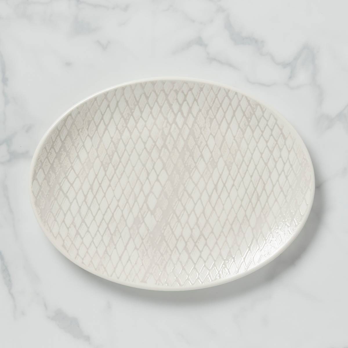 Textured Neutrals Dobby Platter - Stylish Tableware for Modern Dining & Home Decor | Perfect for Dinner Parties, Kitchen Decor, and Gift Giving