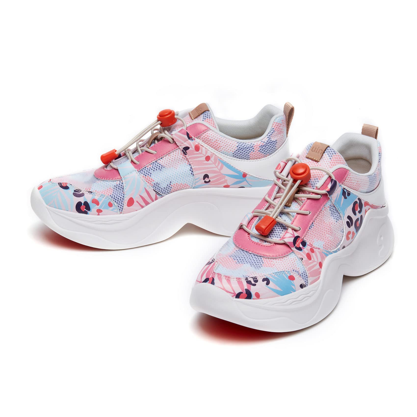 UIN Women's Chunky Fashion Sneakers - Comfortable Walking Shoes with Artistic Paint Design | Casual Dad Shoes for Travel & Everyday Wear (Size 5) | Perfect for Street Style, Work Commute & Vacation Outfits