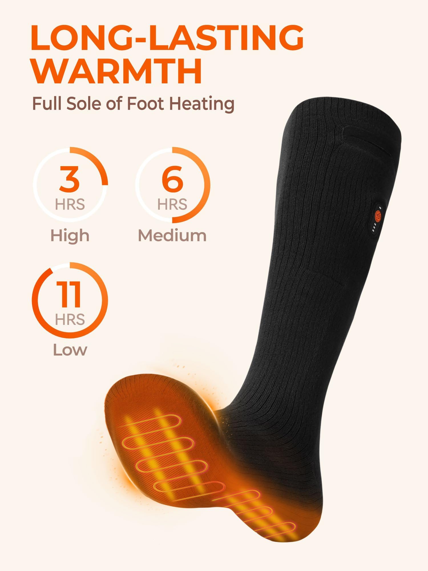 ORORO Upgraded Rechargeable Heated Socks for Men & Women - Electric Warming Socks for Cold Weather, Outdoor Activities & Winter Sports (Charger Not Included) - Perfect for Skiing, Hiking, Hunting & Winter Work