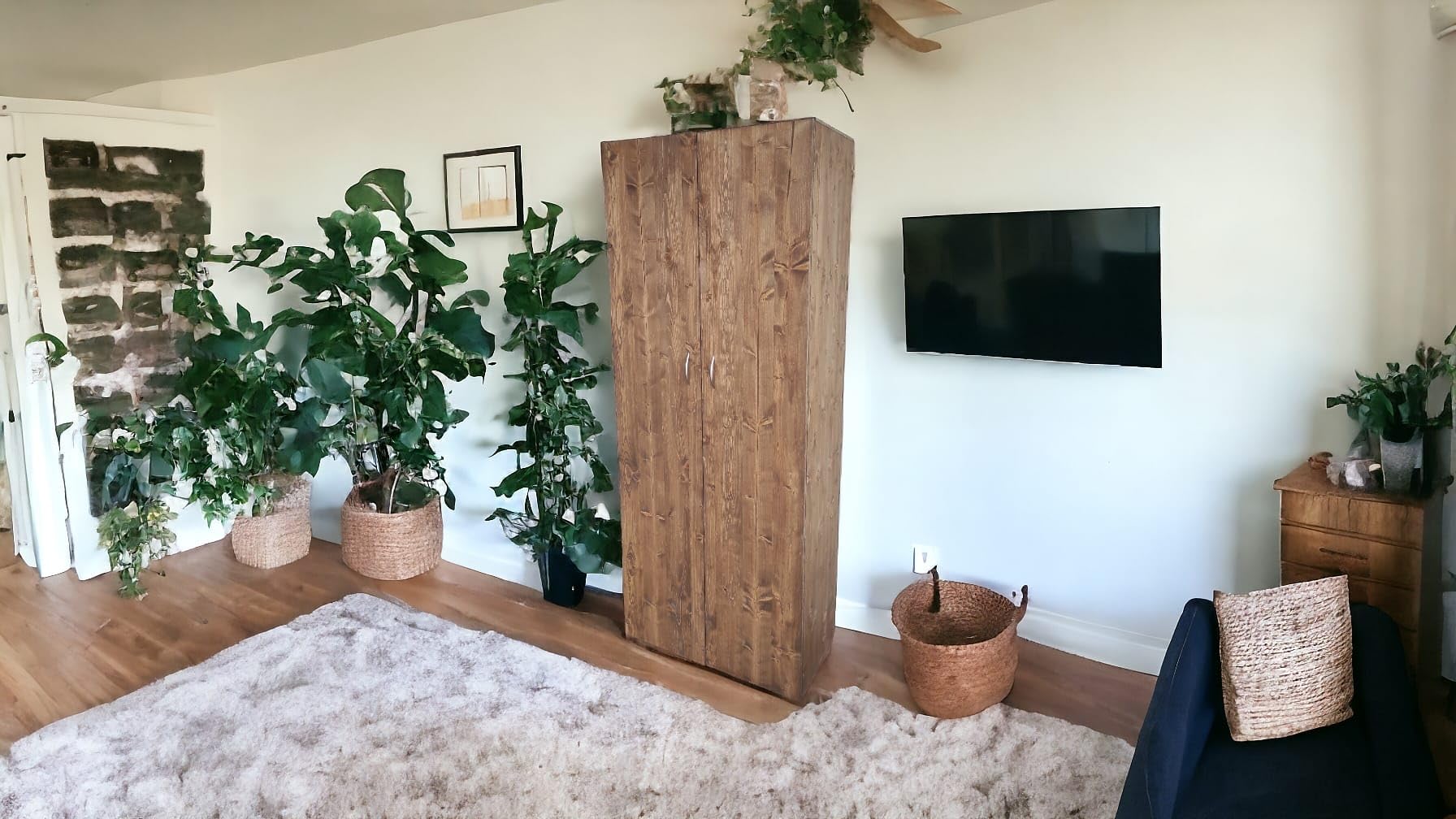 80x40x200 cm Solid Wood Storage Cabinet - Multi-Purpose Office & Outdoor Organizer with Custom Size Options | Perfect for Home, Office, Garage & Garden Storage
