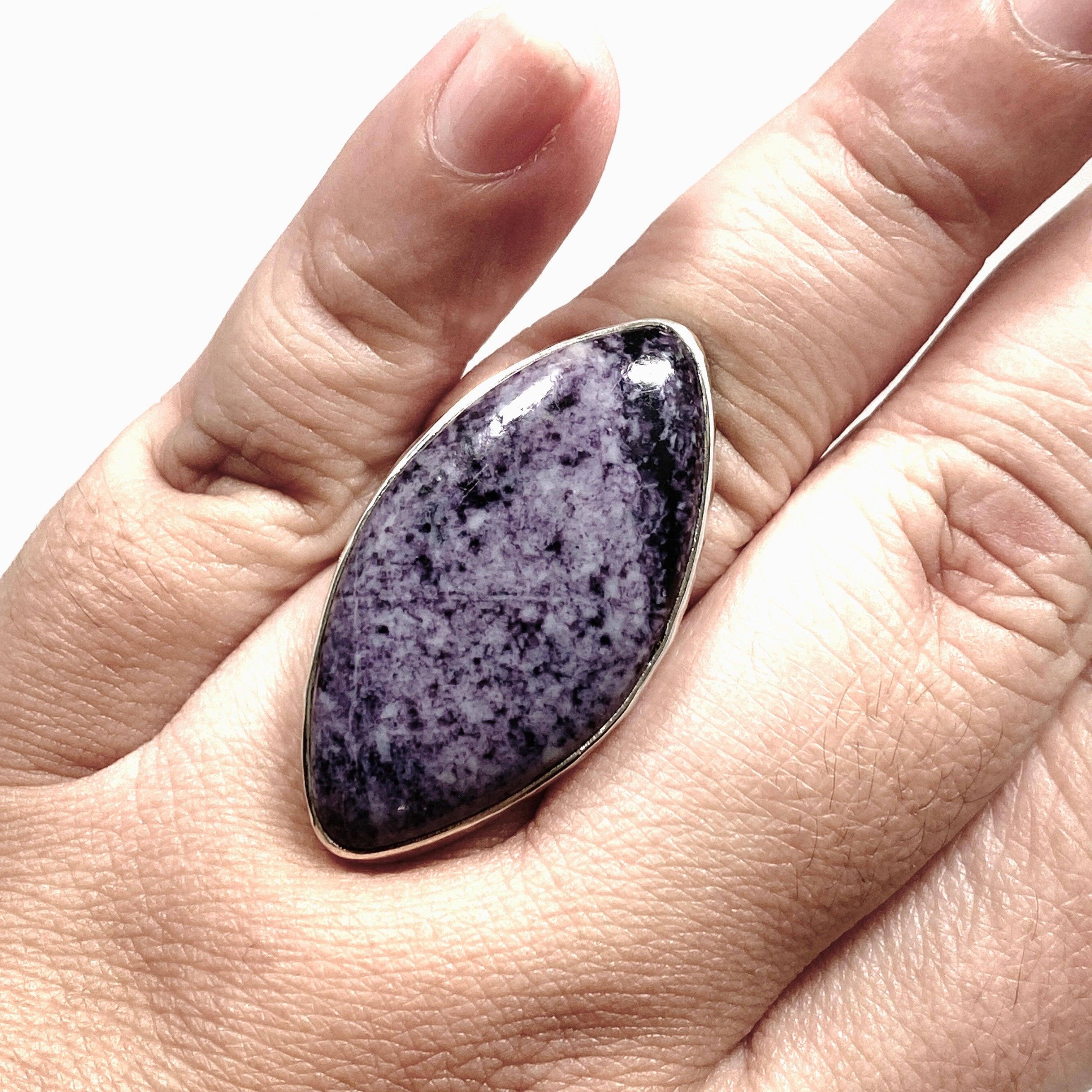 Kammererite Marquise Ring with Hammered Band - Size 11 KRGJ3142 - Elegant Statement Jewelry for Weddings & Special Occasions