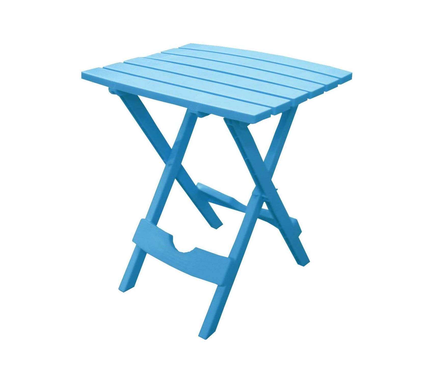 Premium Plastic Folding Side Table - Quick Fold Design, Pool Blue - Perfect for Outdoor, Patio, Poolside, and Camping Use