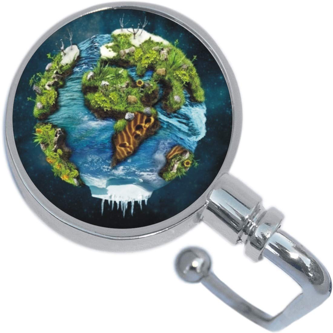 NewCharms Planet Earth Purse Hanger - Stylish Bag Hook for Handbags, Totes & Backpacks | Perfect for Restaurants, Shopping & Travel Accessories