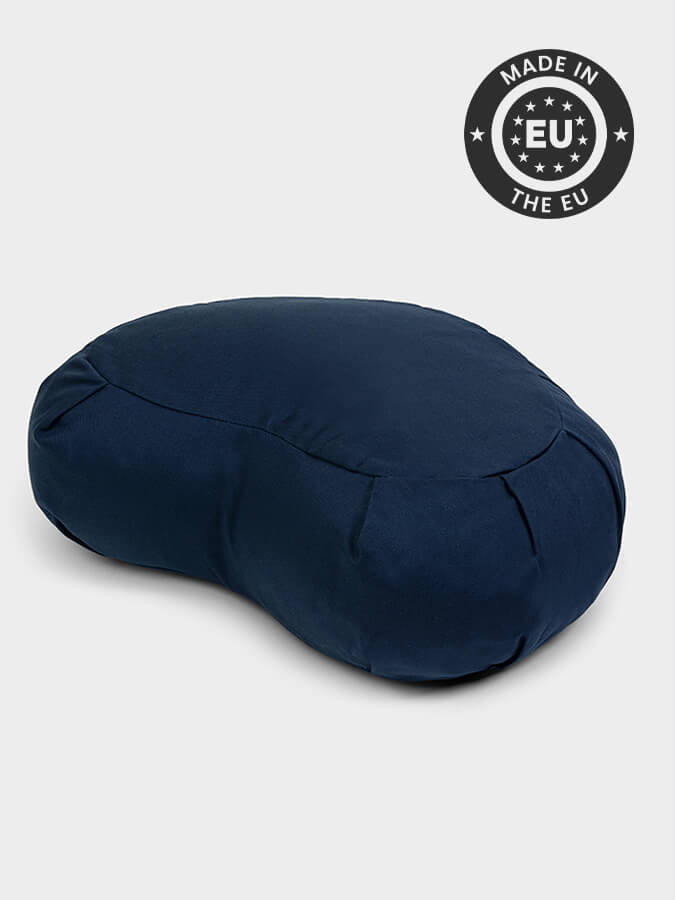 Organic Buckwheat Zafu Meditation Cushion - Crescent Shape Yoga Pillow for Meditation, Yoga & Zen Practice - Perfect for Home Studio, Yoga Class & Mindfulness Retreats