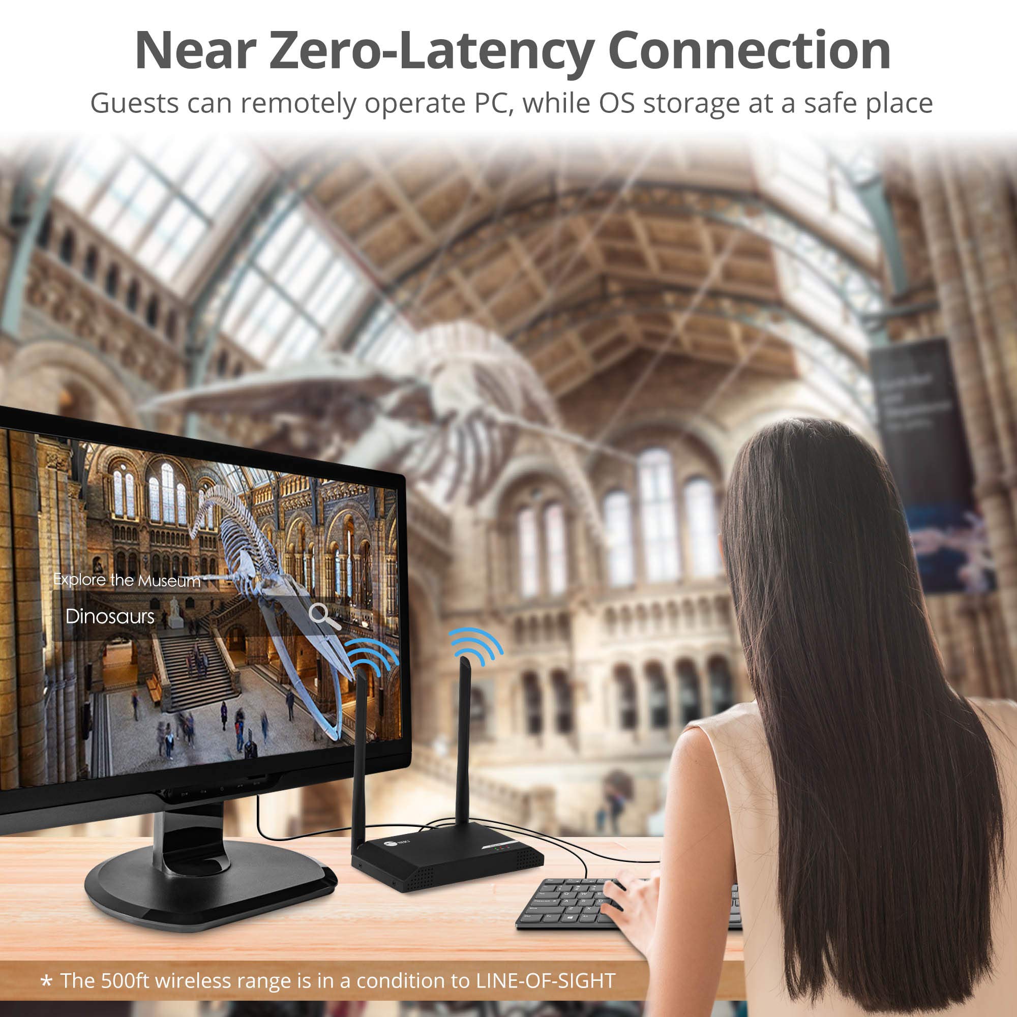 SIIG 500ft Wireless HDMI USB KVM Extender - 1080p HD Video, IR Remote, 2.4G MIMO Antenna, Low Latency, Metal Housing for Home Theater, Gaming & Office Presentations (Model: CE-H26G11-S1)