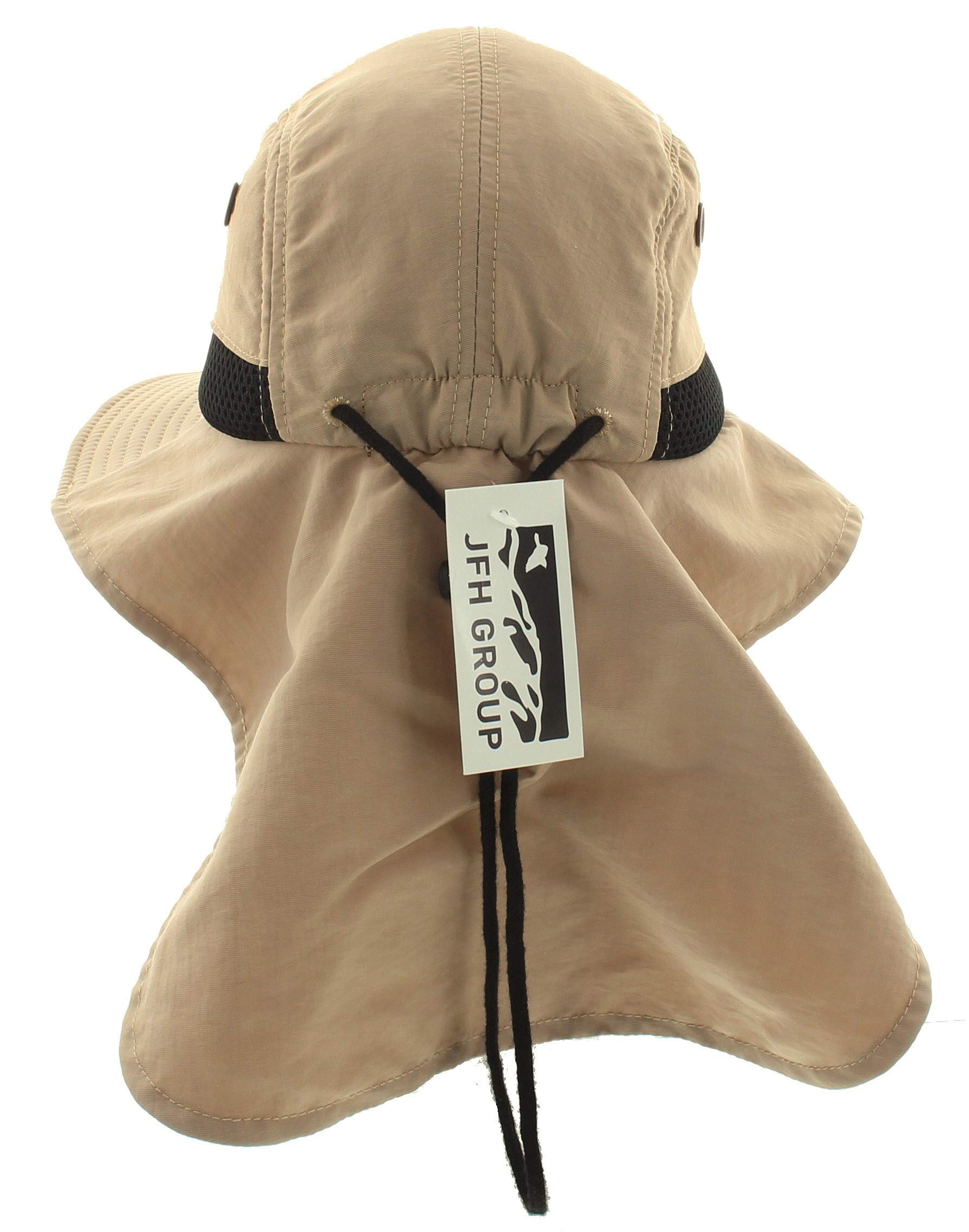 Packable Wide Brim Sun Hat with Neck Flap & Adjustable Headband for Adults & Kids - UPF 50+ UV Protection for Beach, Hiking, Fishing & Outdoor Activities