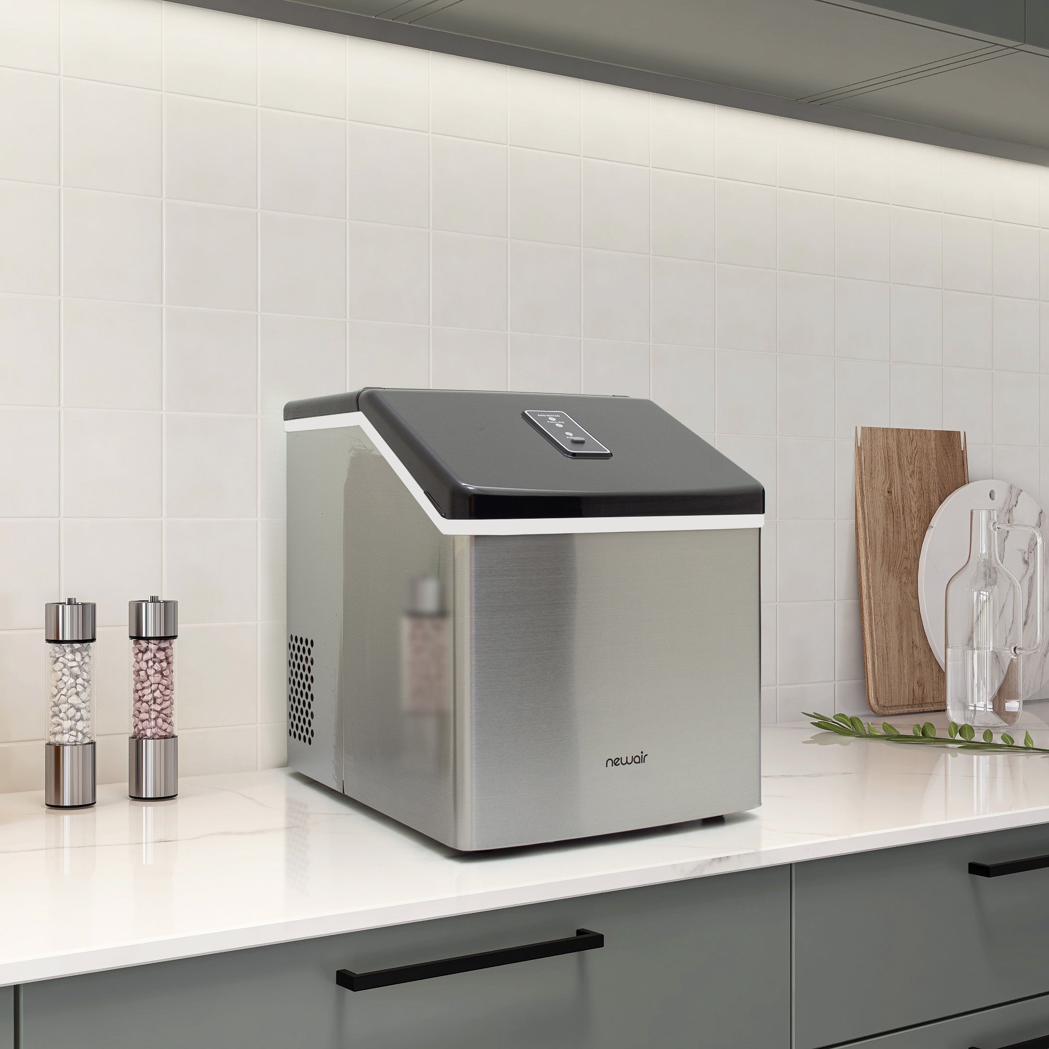 Newair® Stainless Steel Countertop Ice Maker - 40 lbs/Day, Fast & Clear Ice Cubes for Home, Office, Party & Outdoor Use