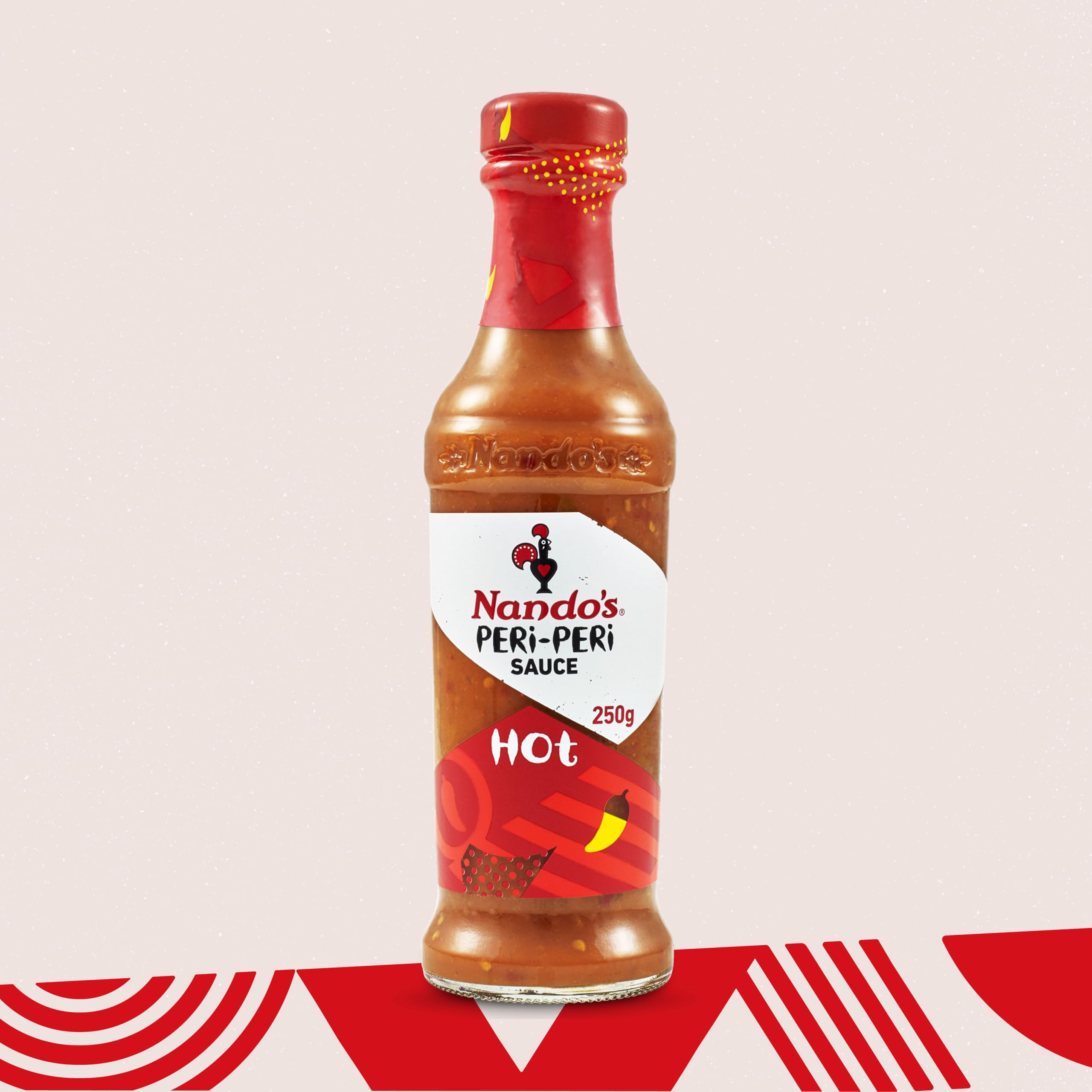Nando's Hot Peri-Peri Sauce 250ml - Spicy African Chili Sauce for Grilling, Marinades & Cooking - Perfect for Chicken, Seafood & BBQ Dishes