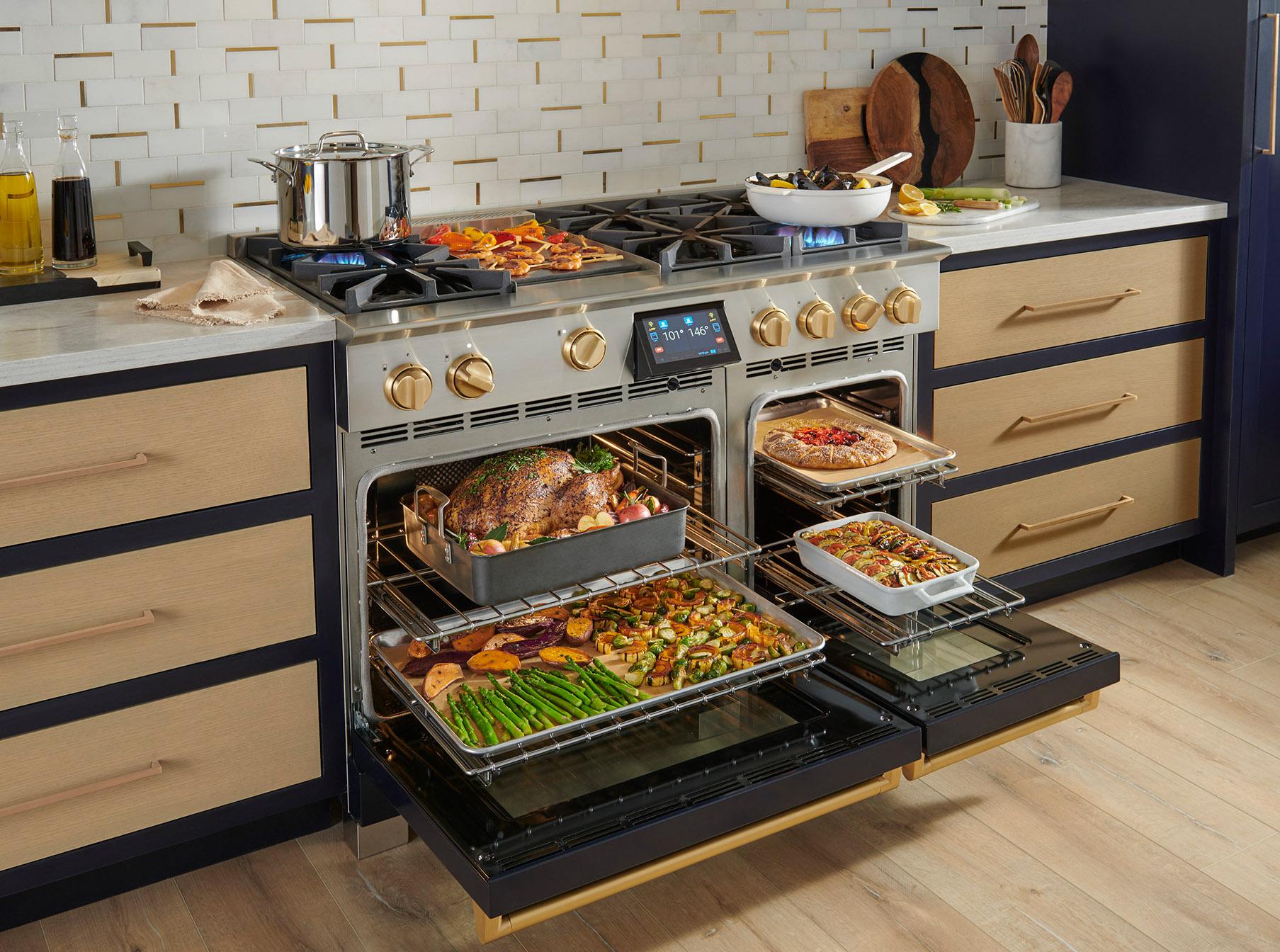 Bluestar BSDF486G 48-Inch Professional Dual Fuel Range with 12-Inch Griddle - Perfect for Home Chefs & Commercial Kitchens