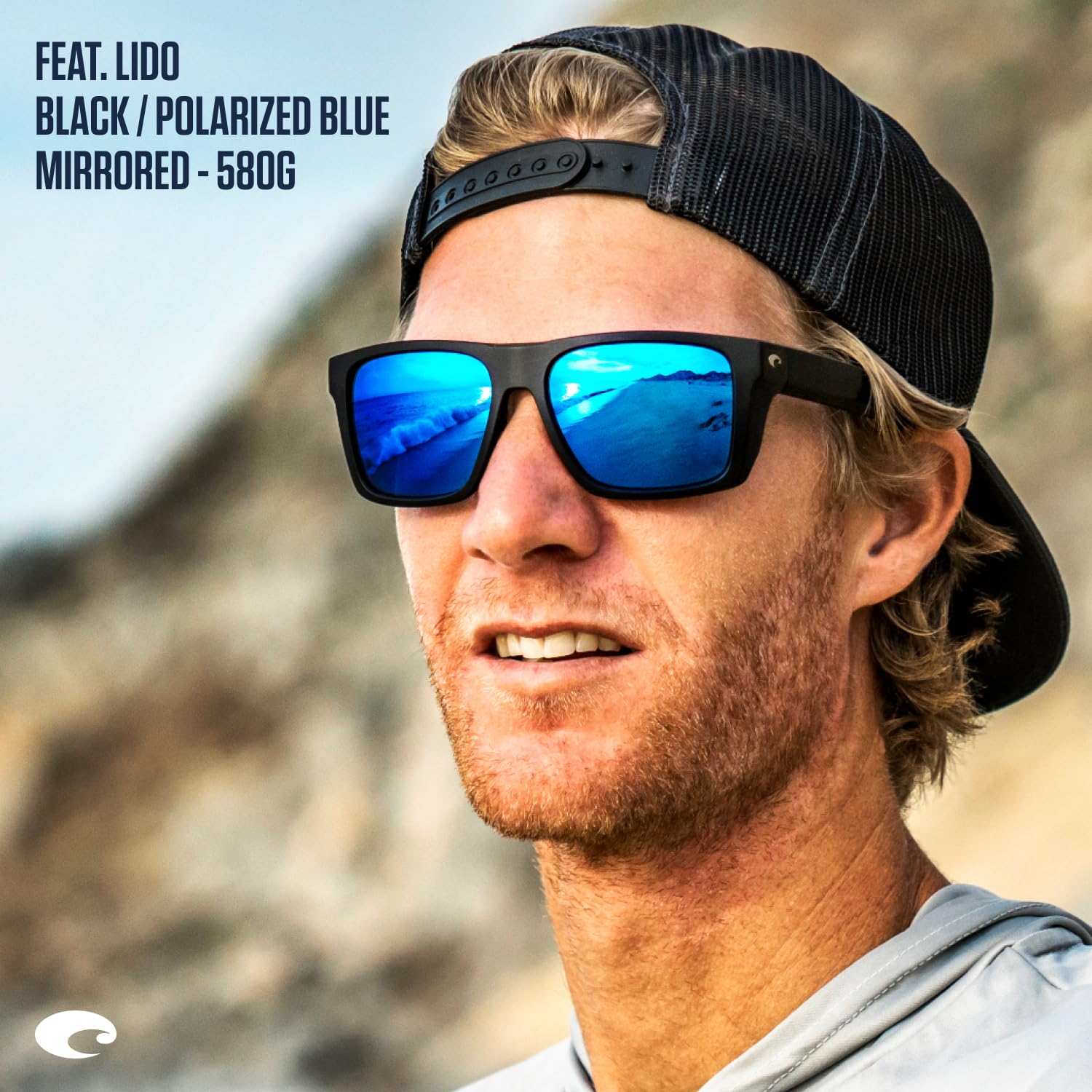 Costa Del Mar Men's Lido Square Polarized Sunglasses UV400 Protection - Stylish Outdoor Fishing & Driving Shades for Men