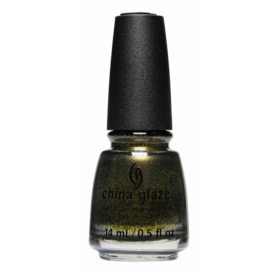 China Glaze 24K Noir Nail Polish 0.5 oz #85095 - High Shine Black Gold Metallic Finish for Professional Salon & At-Home Manicures