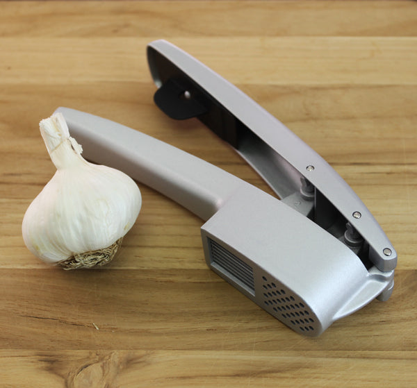 Premium BarConic® Garlic Press & Slicer - Heavy Duty Stainless Steel Garlic Mincer & Chopper - Easy Clean Kitchen Gadget for Cooking, Baking & Meal Prep - Perfect for Italian, Asian & Mediterranean Cuisine
