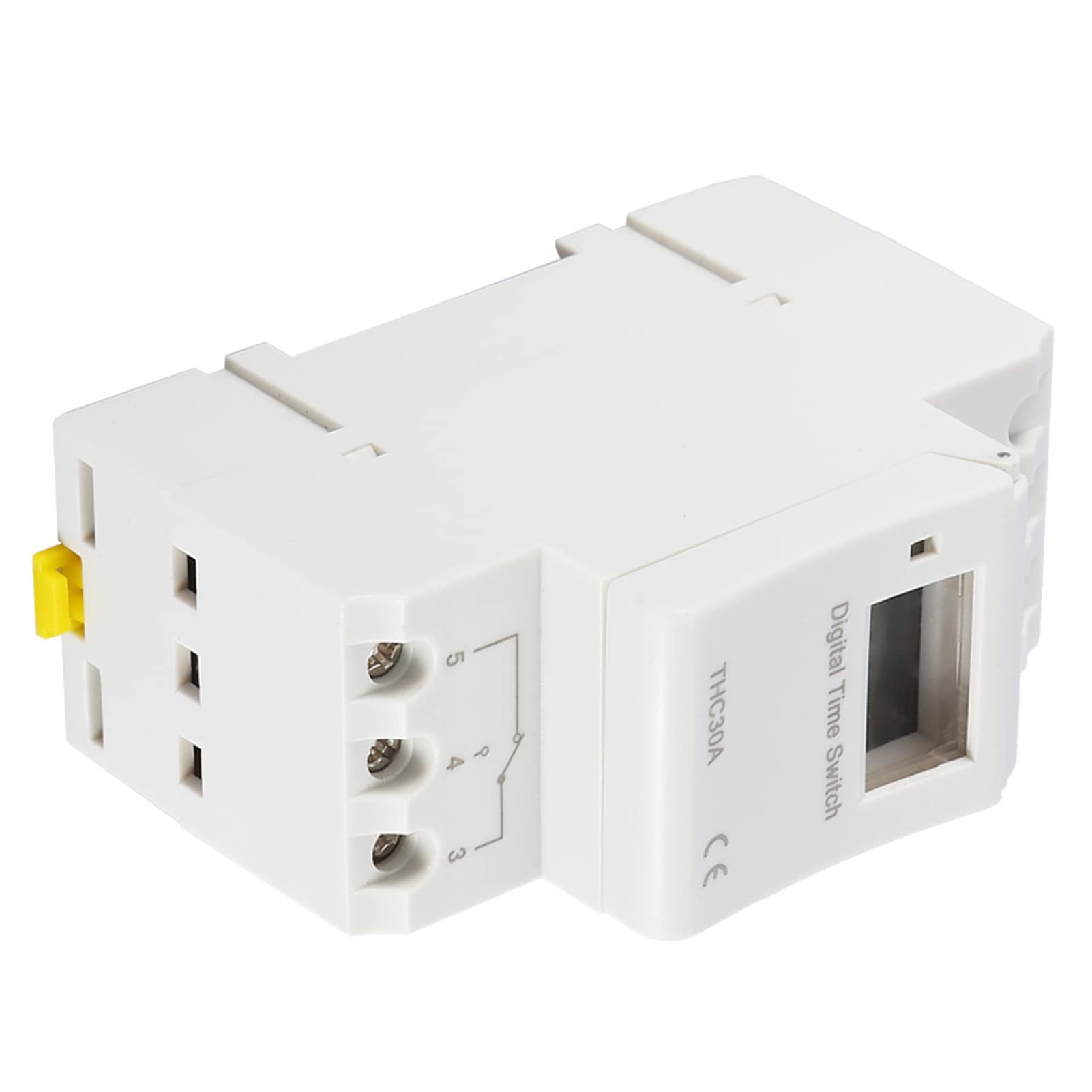 Programmable Digital Timer Switch with LCD Display - 30A DIN Rail Time Relay (12V) for Home Automation, HVAC, and Industrial Control Systems