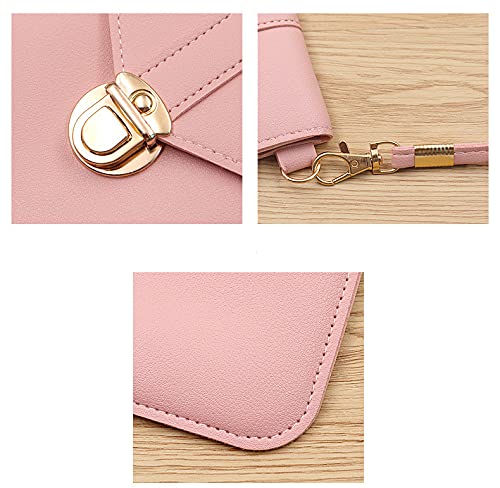 Samsung Galaxy A11 Wallet Case with Credit Card Holder & Strap - Crossbody Leather Phone Purse for Women & Girls - Touch Screen Compatible - Perfect for Shopping, Travel & Daily Use (Pink)