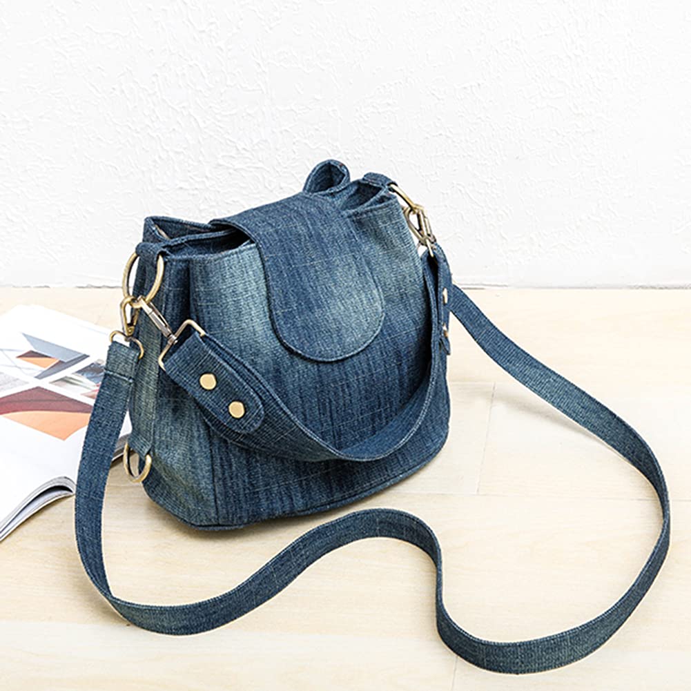 Stylish Denim Tote Bag for Women - Crossbody Shoulder Purse, Fashionable Jean Handbag for Travel & Everyday Use | Perfect for Work, Shopping & Outings