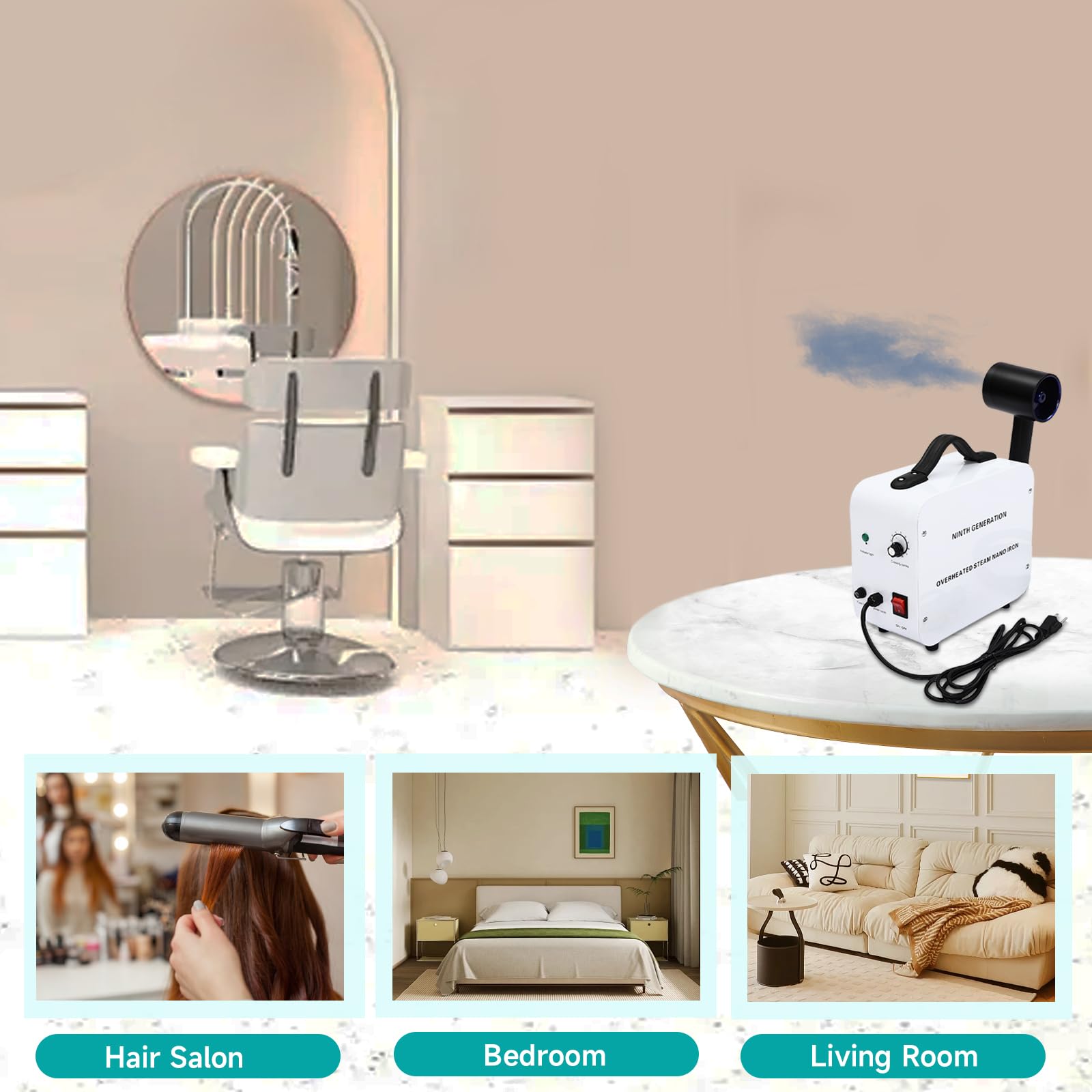 Professional Nano Hair Steamer Gun - Multifunctional Hair & Face Moisturizing Humidifier for Salon & Home Use | Hair Styling, Deep Conditioning & Skin Care Tool