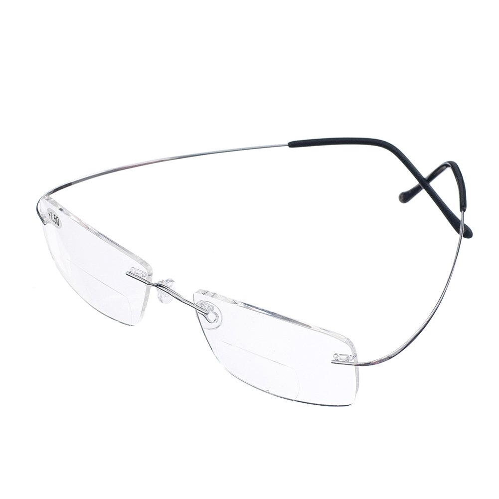 Lightweight Rimless Reading Glasses 0.50 Strength for Men & Women - 23 Power Options with Protective Eyewear Case | Perfect for Reading, Crafts, and Computer Work