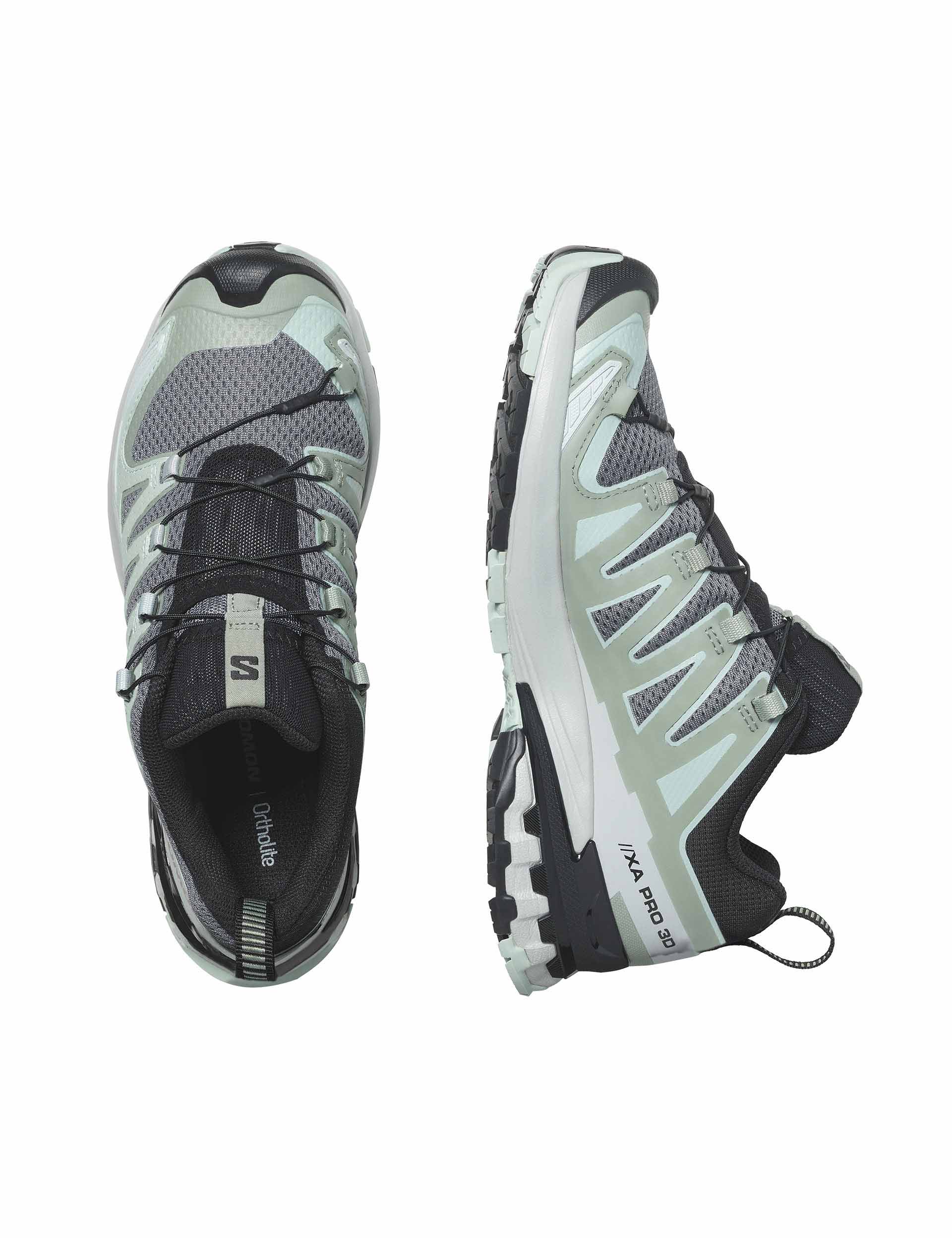 XA Pro 3D V9 Trail Running Shoes - Quiet Shade/Lily Pad/Blue Haze | Lightweight & Durable for Hiking, Jogging & Outdoor Adventures