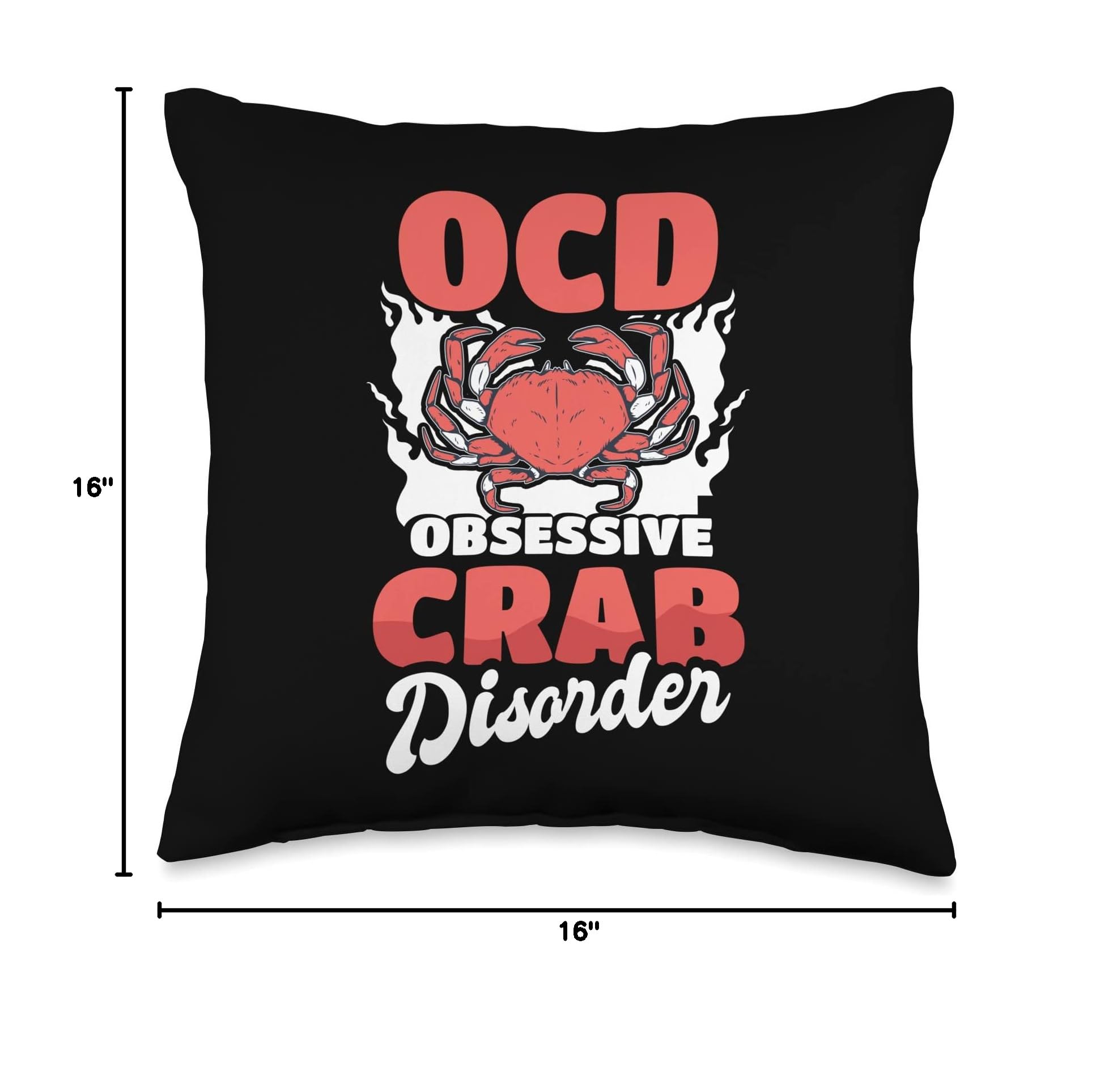 Funny Crab Lover Pillow 16x16 - Seafood Decor Gift for Crabbing Enthusiasts - Home & Boat Decor
