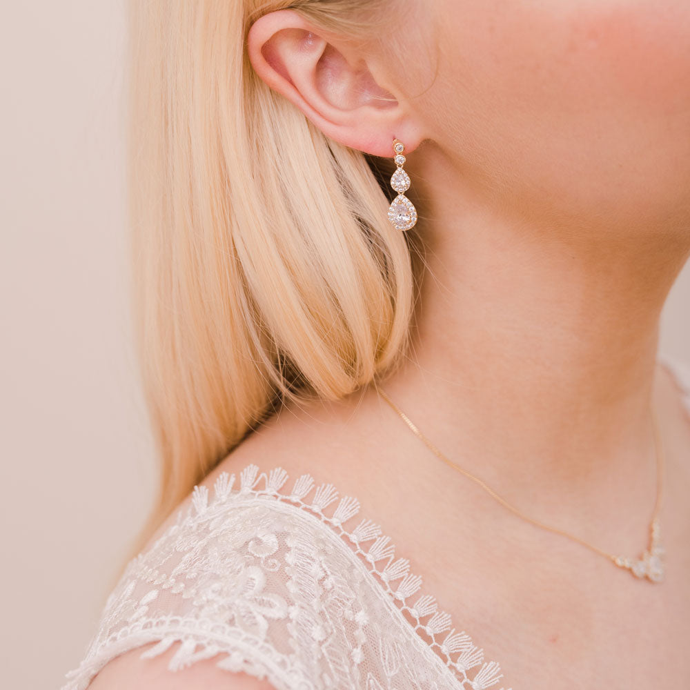 Elegant Sorbonne Gold Bridal Jewelry Set – Necklace, Earrings & Bracelet for Weddings, Engagements & Special Occasions