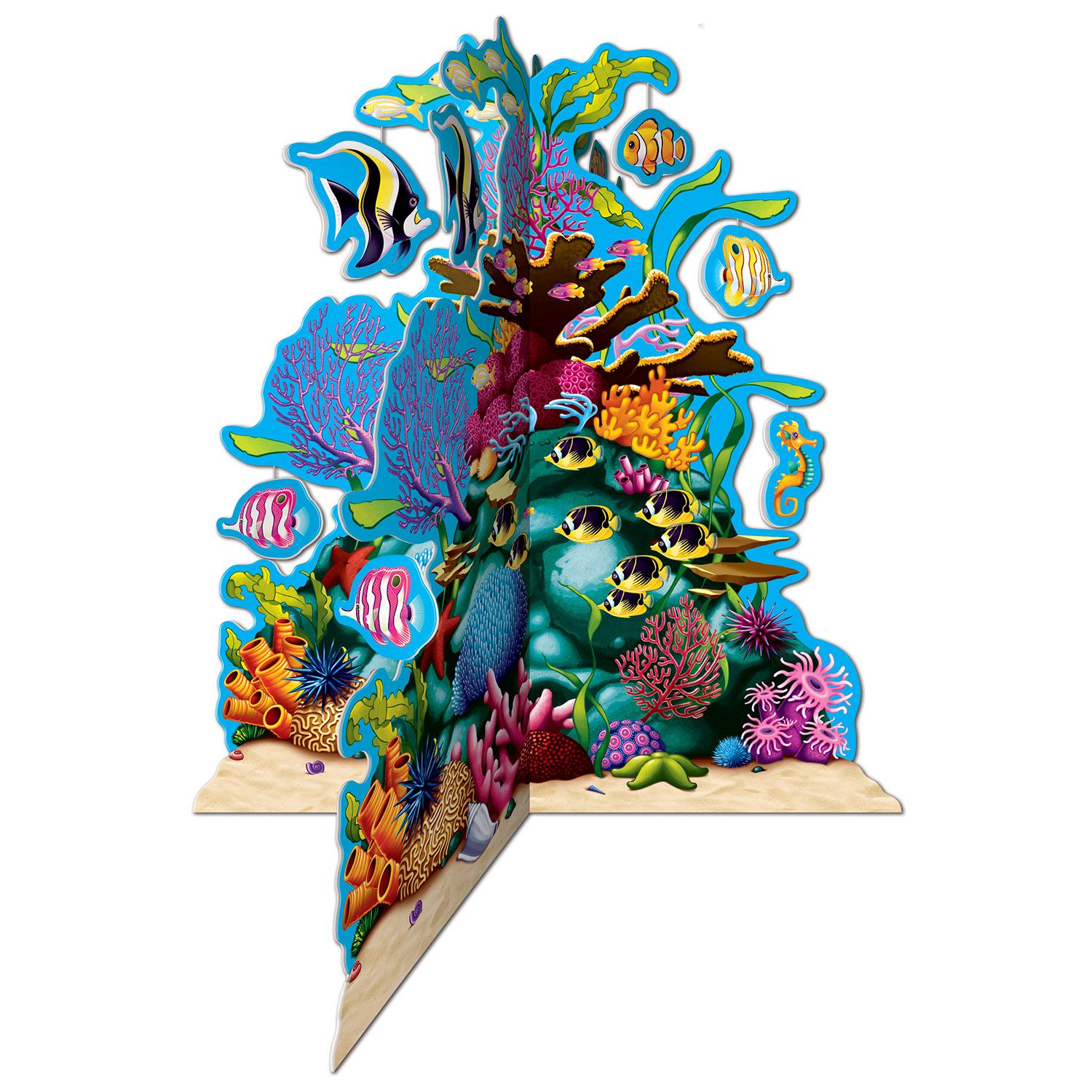 12 Pack Beistle Luau Party 3D Coral Reef Centerpieces - Tropical Hawaiian Theme Decorations for Beach Parties, Summer Events & Ocean-Themed Celebrations