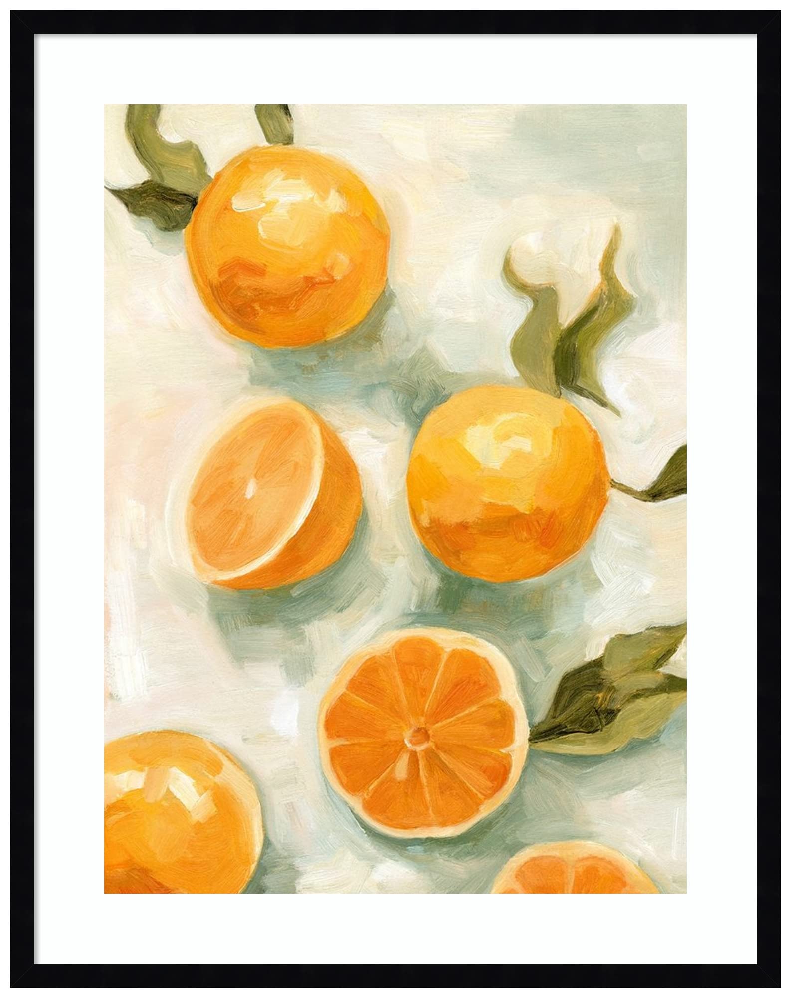 Amanti Art Wood Framed Wall Art Print - Fresh Citrus V by Emma Scarvey (26x33 Inches) - Svelte Noir Black Frame - Large Modern Home Decor for Living Room, Bedroom & Office