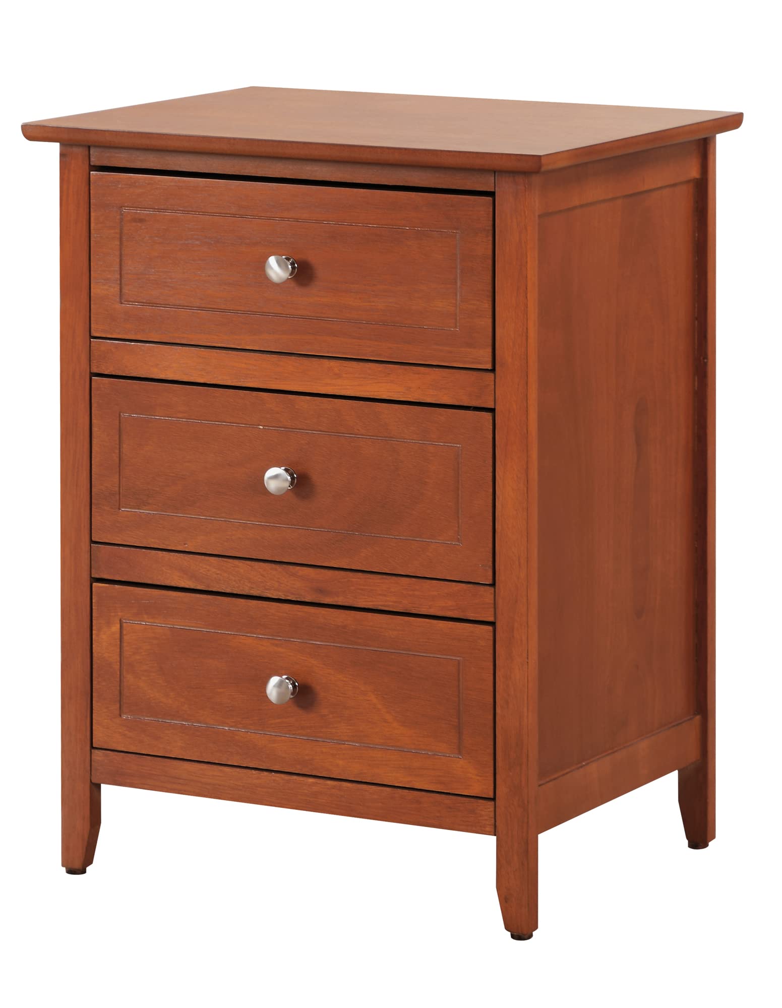 Oak Nightstand with 3 Drawers - 25