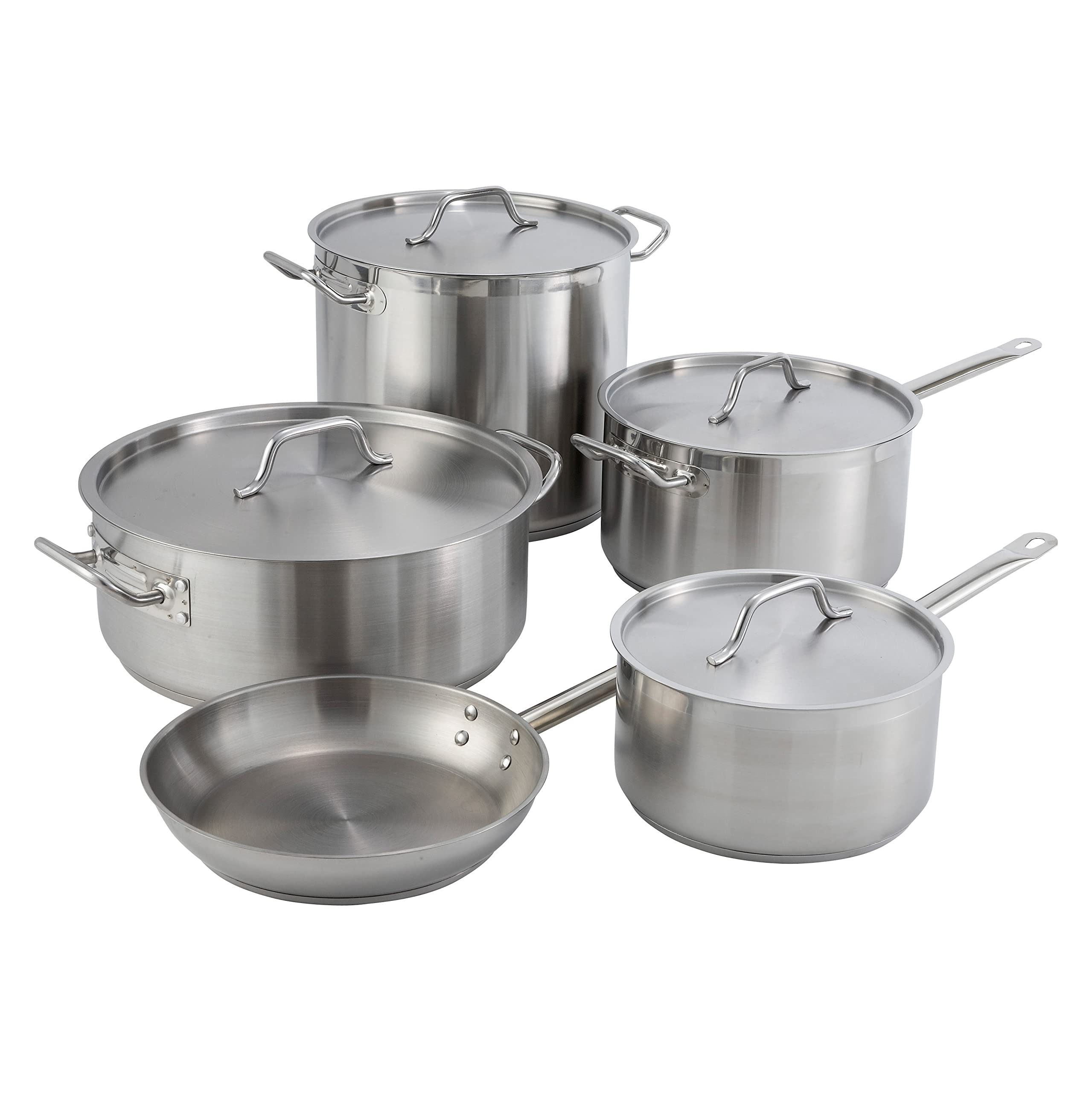 Winware SST-40 40 Quart Stainless Steel Stock Pot with Lid - Perfect for Cooking Soups, Stews, Pasta & Large Batch Meals for Family Gatherings