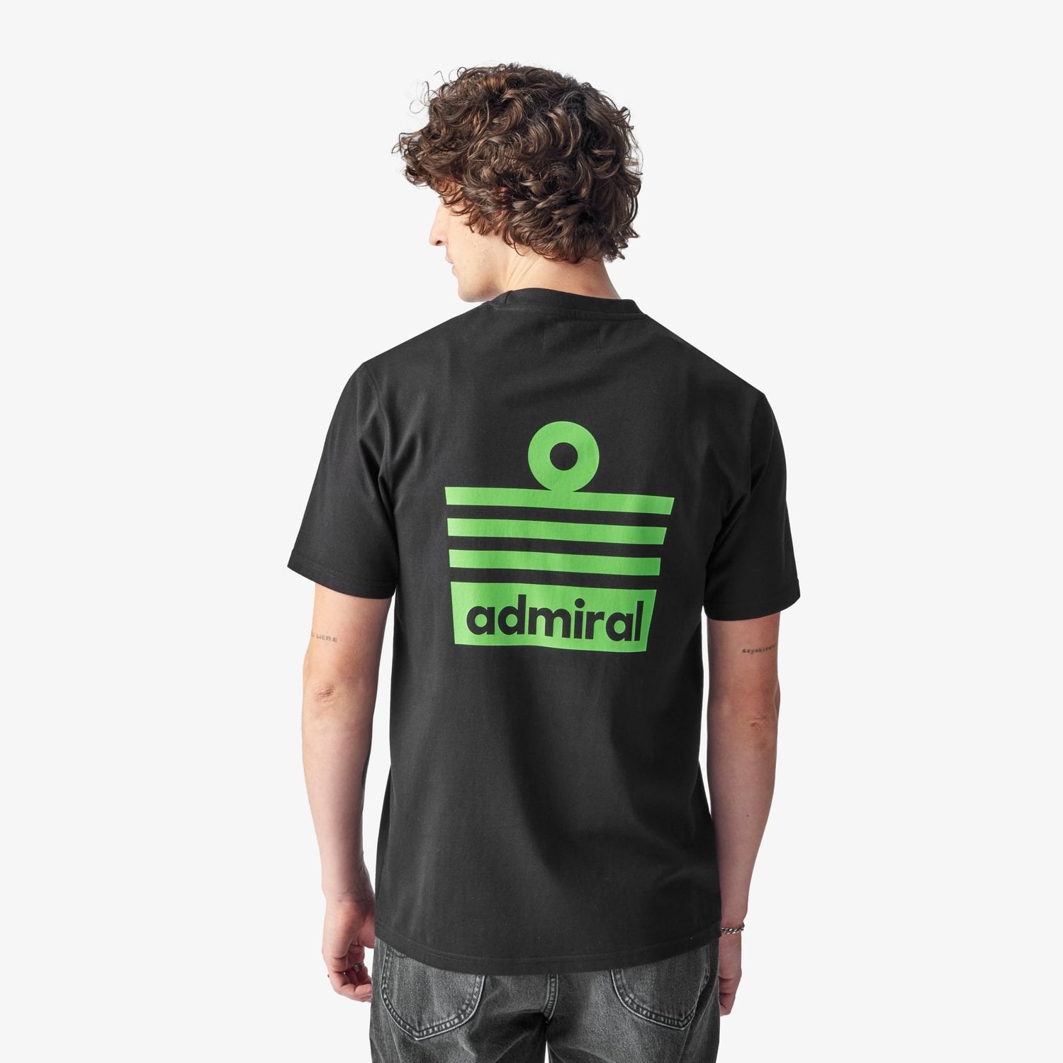 Denzell Ensign Logo Graphic T-Shirt for Men - Black & Lime Green Cotton Tee - Casual Wear, Street Style, Everyday Outfit