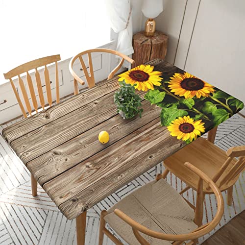 Sunflower on Wood Grain