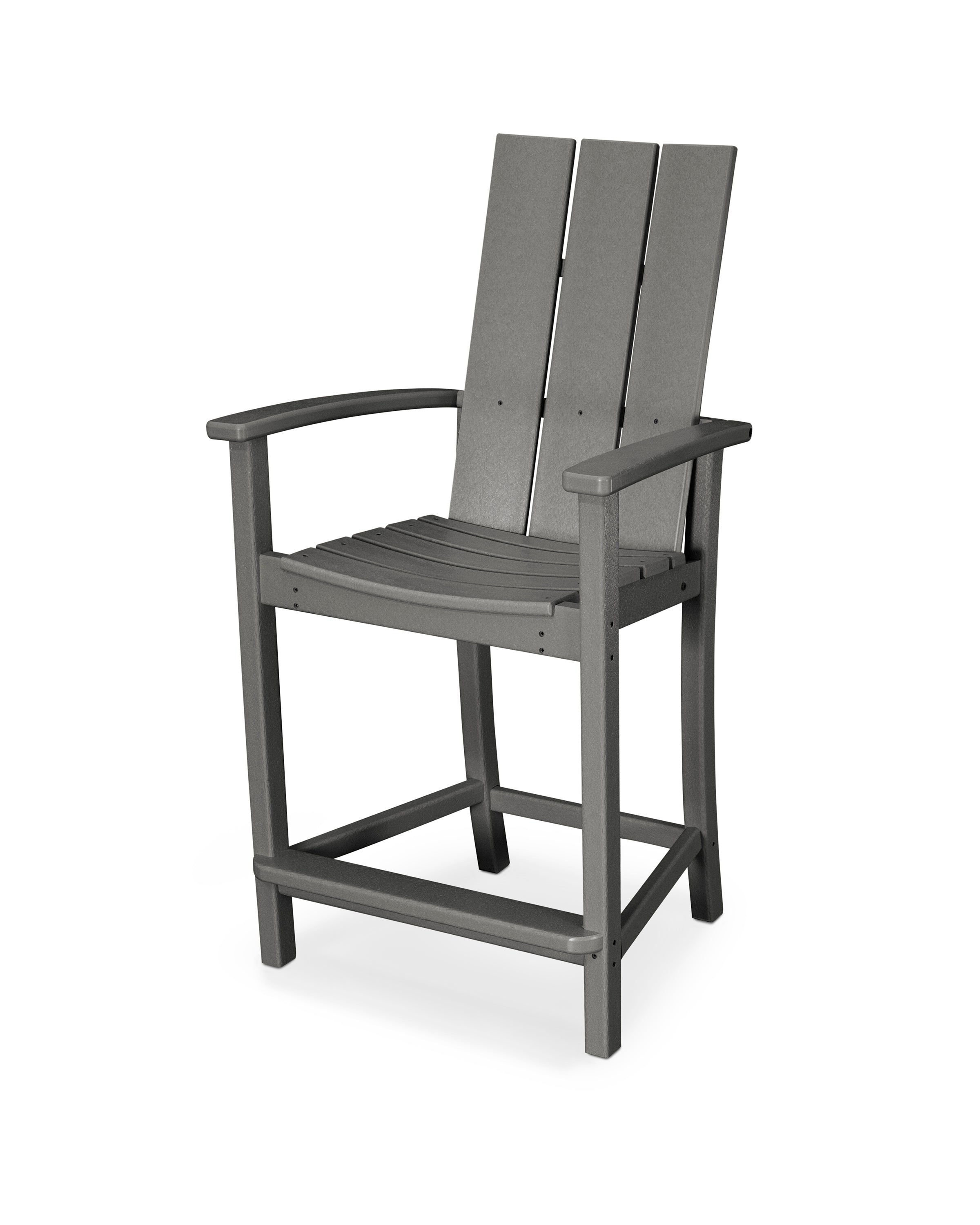 POLYWOOD Modern Adirondack Counter Height Chair - Durable Outdoor Bar Stool for Patio, Deck, Poolside & Garden - Weather-Resistant Poly Lumber Furniture