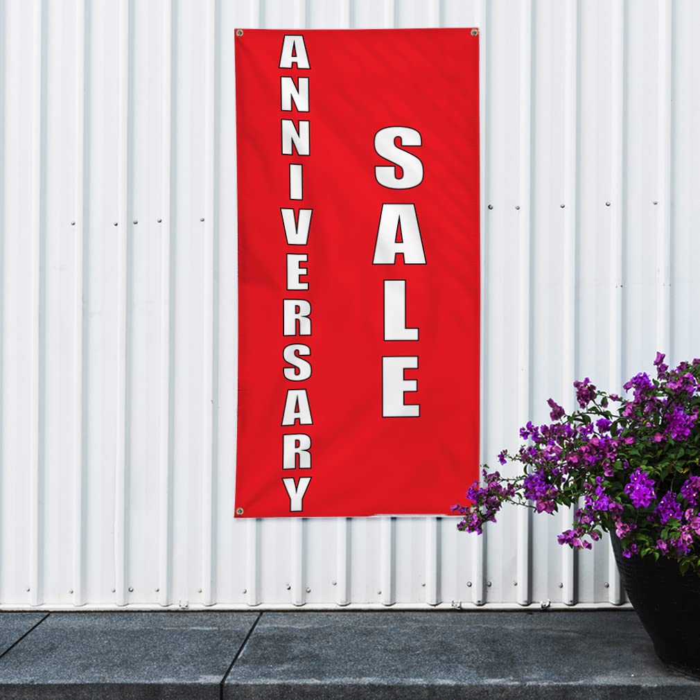 Premium Vertical Vinyl Banner - 96x48 Inches with 8 Grommets | Weatherproof Outdoor Business Sign for Anniversary Sales, Promotions & Yard Advertising (Multiple Sizes Available) - Perfect for Storefronts, Trade Shows & Event Marketing
