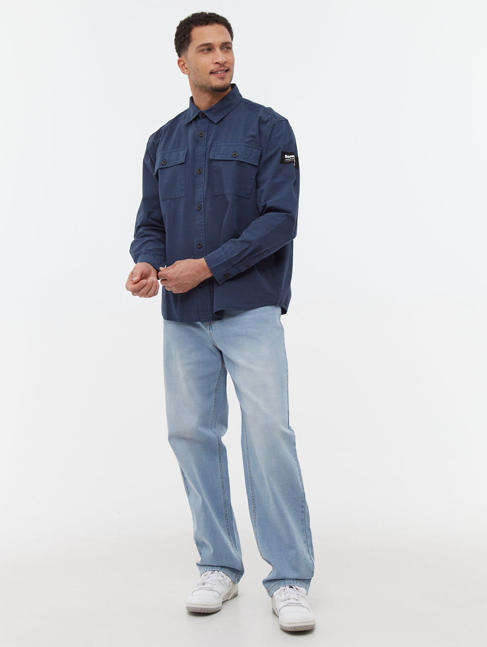 Posima Men's Chest Pocket Long Sleeve Casual Shirt - Comfortable Work Office & Outdoor Wear