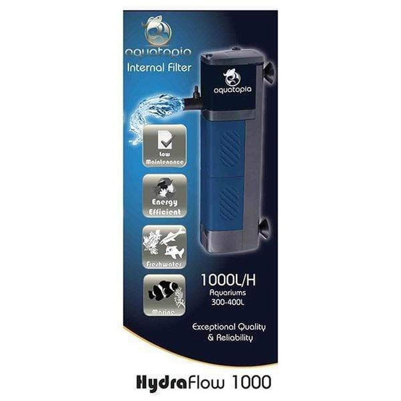 Aquatopia HydroFlow 1000 Internal Aquarium Filter - 1000L/hr Flow Rate for 300-400L Fish Tanks - Perfect for Freshwater & Saltwater Aquariums, Home or Office Use