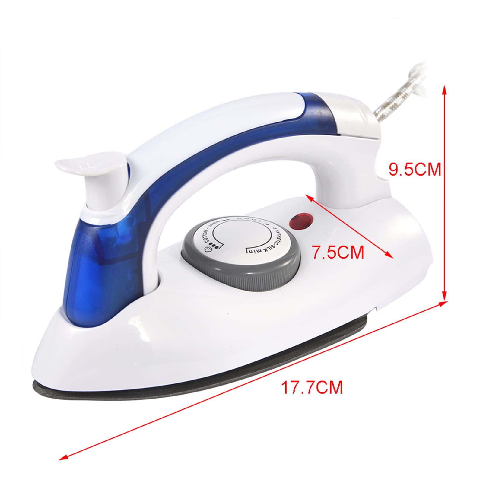 Portable Electric Steam Iron with Temperature Control & Nonstick Soleplate - Foldable Mini Clothes Iron for Home, Travel & Dorm - Fast Heating for Wrinkle-Free Clothes, Perfect for Business Trips & Small Spaces