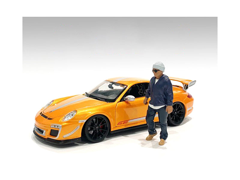 1/18 Scale Car Meet 1 Figurine IV - Highly Detailed Miniature Figure for Model Car Displays & Dioramas by American Diorama - Perfect for Collectors, Car Enthusiasts, and Scale Model Scenes