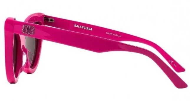 Balenciaga BB0217S 003 Fuchsia/Grey Cat Eye Sunglasses for Women - Stylish UV Protection Shades for Beach, Driving & Fashion Outfits