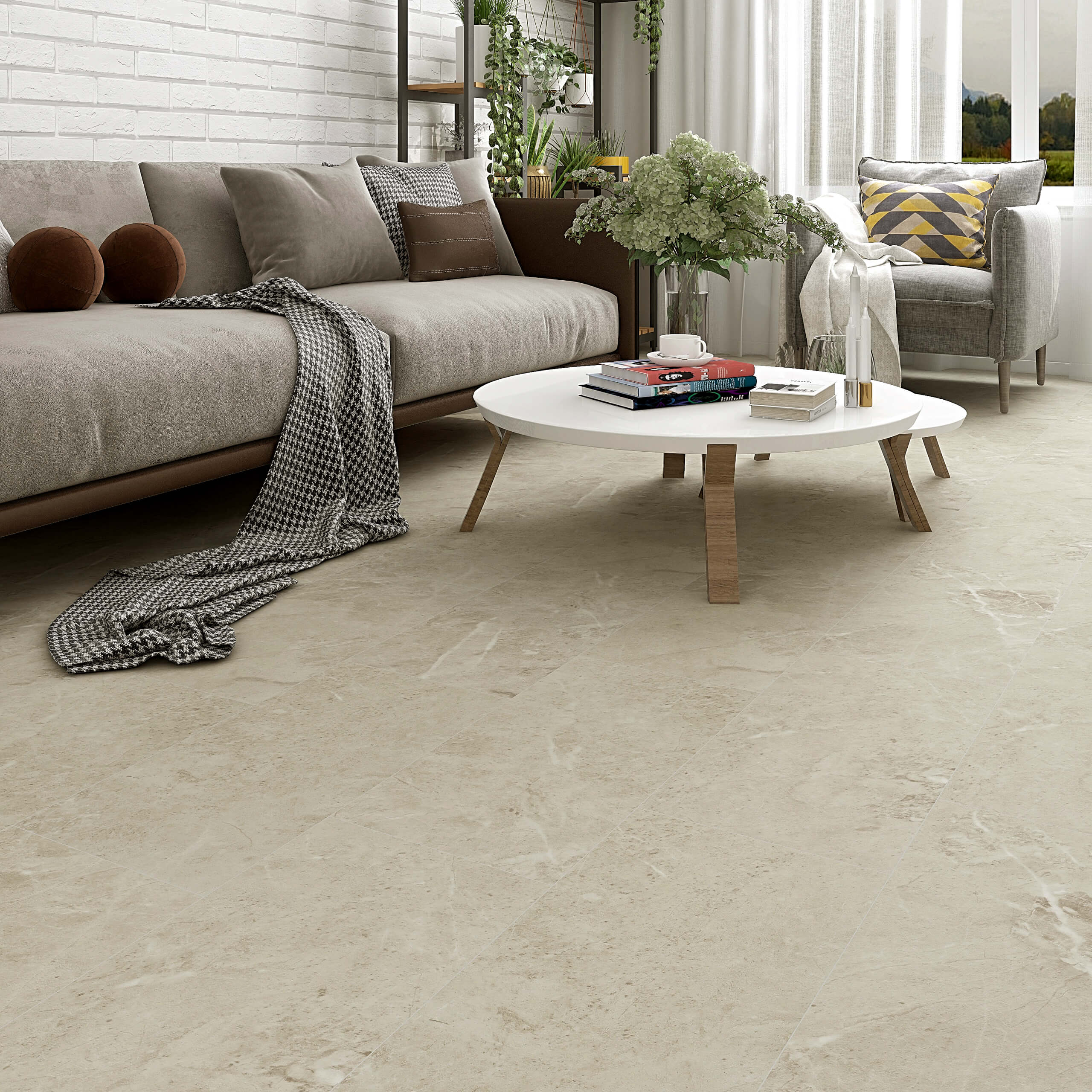 Premium Artisan Hybrid Tile 620x310x9mm Grema Marfil - Durable & Stylish Flooring Solution for Living Rooms, Kitchens & Bathrooms