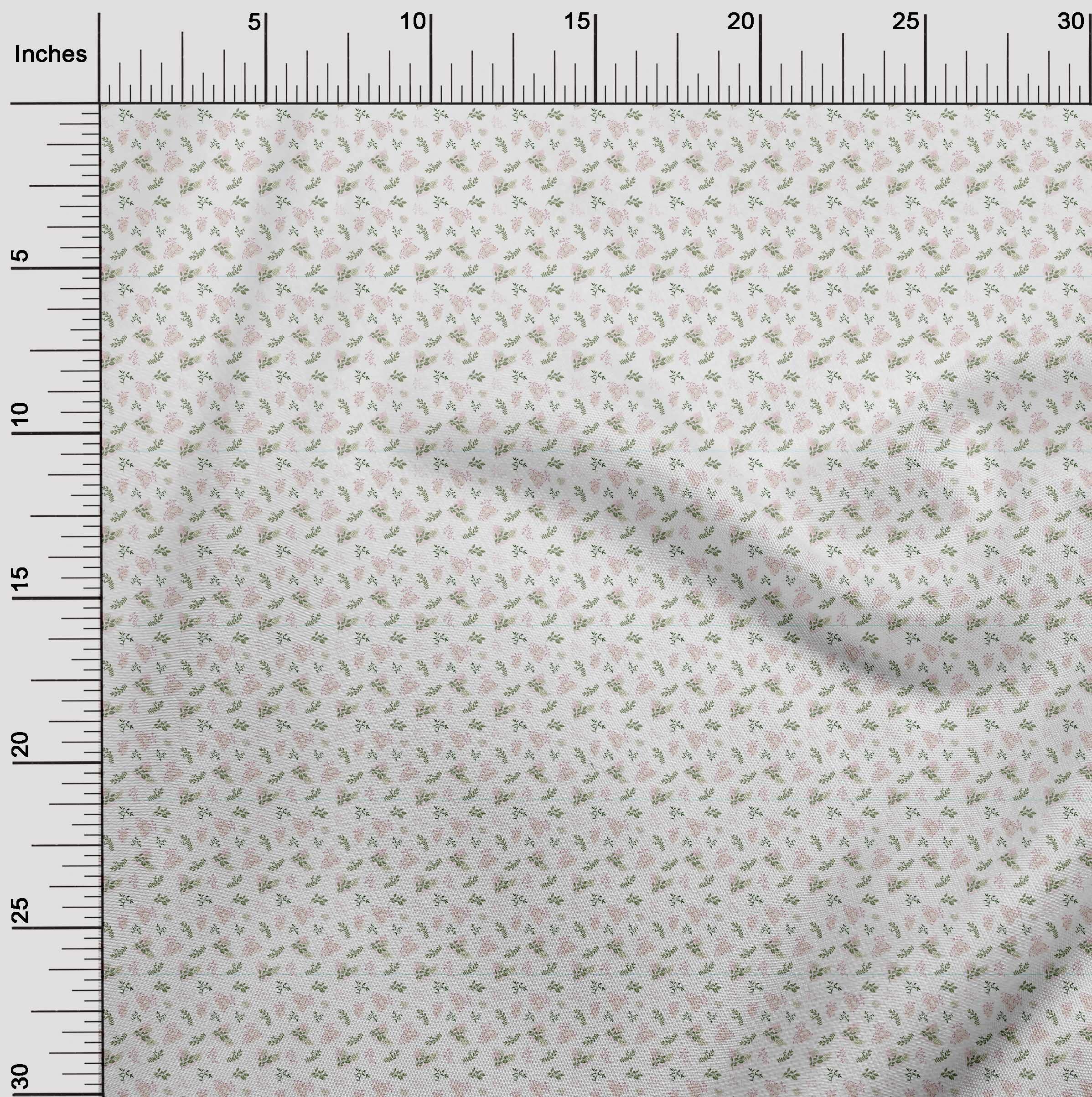 oneOone Velvet White Fabric Leaves Print - 58 Inch Wide Sewing Material by The Yard for DIY Clothing, Dresses, Curtains & Home Decor Projects