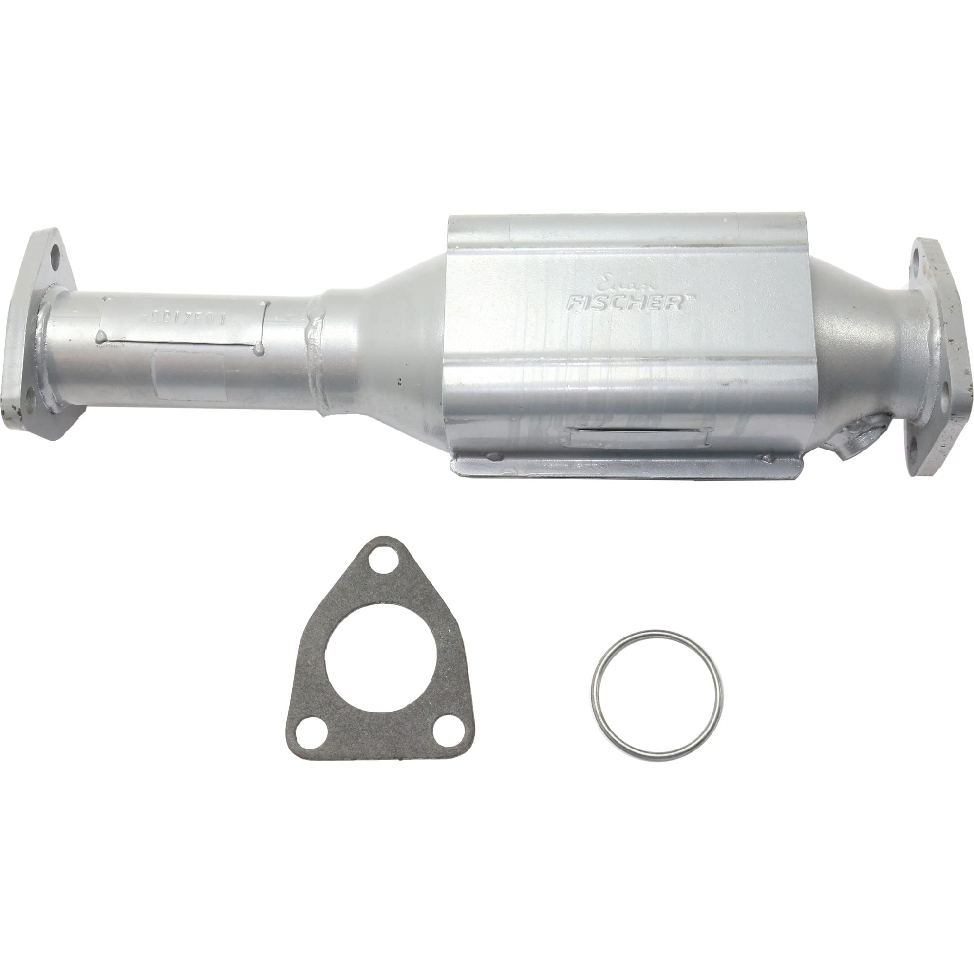 Evan Fischer REPH960303 Silver Powder-Coated Catalytic Converter with Heat Shield - Compatible with Multiple Vehicle Models, Durable & Corrosion-Resistant - Perfect for Emissions Control & Performance Upgrades
