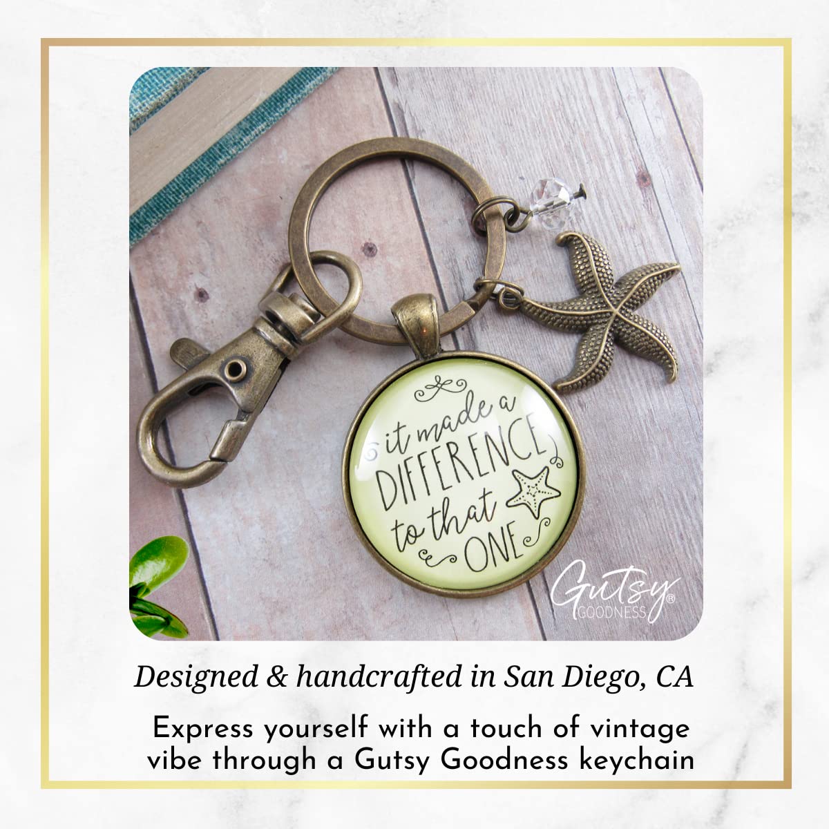 Starfish Keychain - Inspirational Teacher Appreciation Gift Jewelry for Educators, Mentors & Coaches | Perfect for Thank You Gifts, Retirement Presents & Motivational Tokens